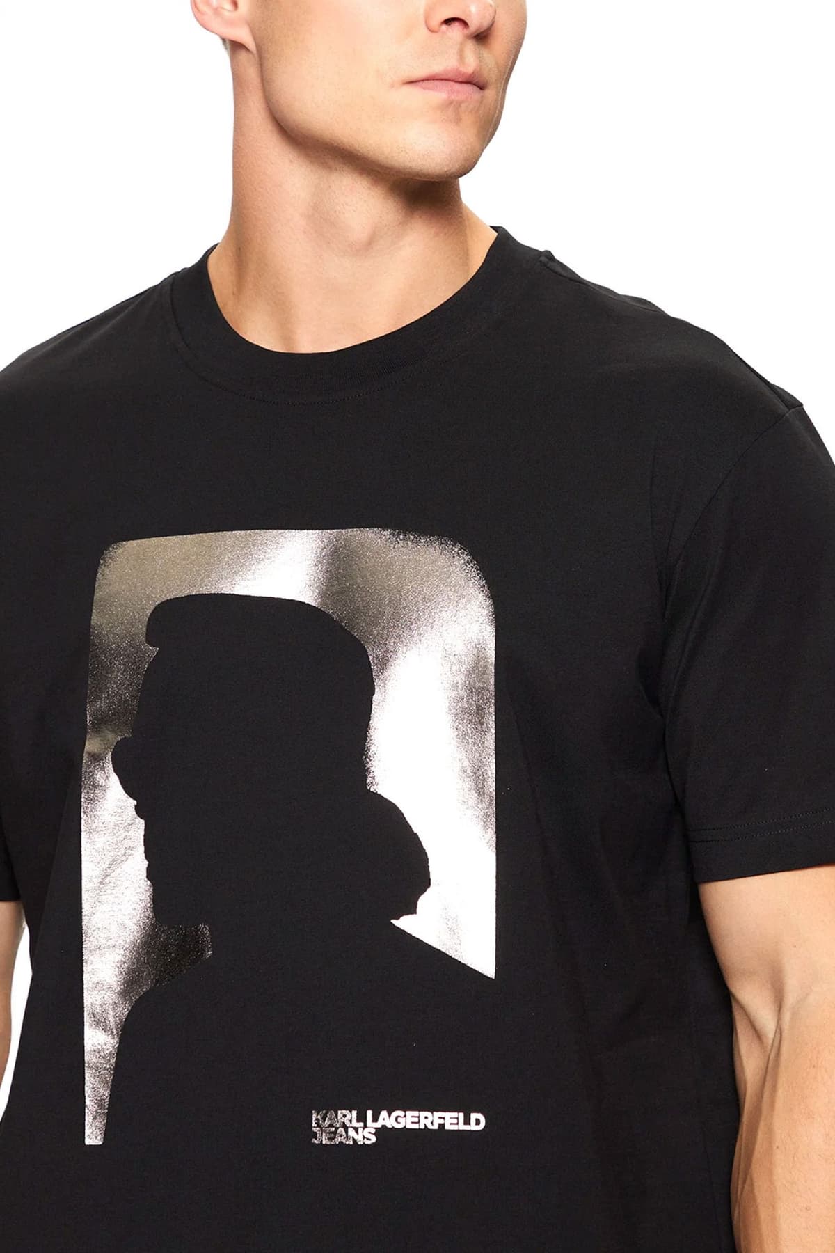 KARL LAGERFELD JEANS T-SHIRT KLJ REGULAR SS KARL TEE ΜΑΥΡΟ