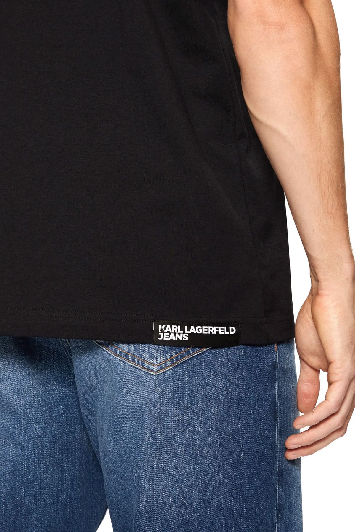 KARL LAGERFELD JEANS T-SHIRT KLJ REGULAR SS KARL TEE ΜΑΥΡΟ