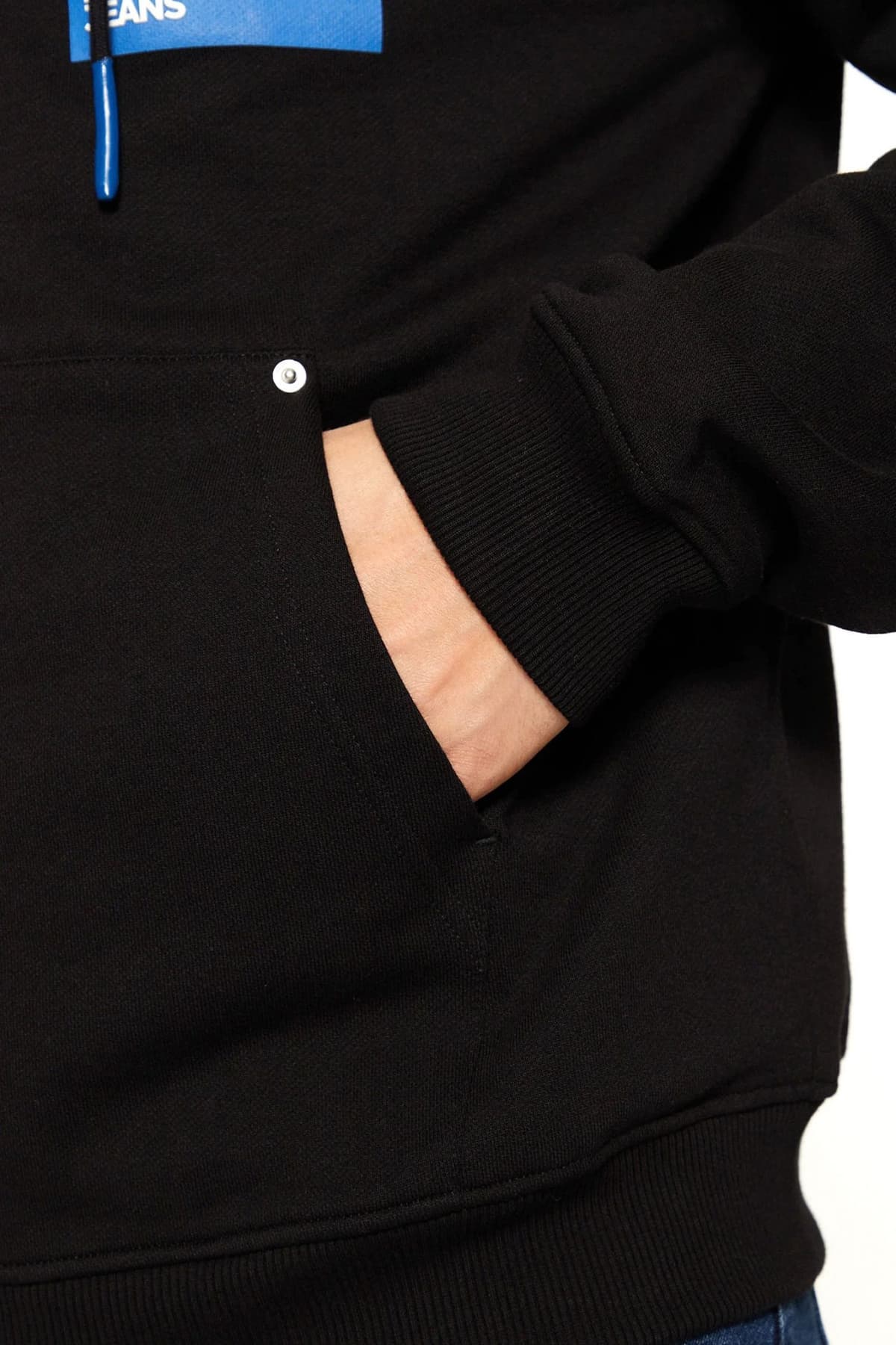 KARL LAGERFELD JEANS ΦΟΥΤΕΡ FULL ZIP KLJ REGULAR BOX LOGO ZIP HOODIE ΜΑΥΡΟ