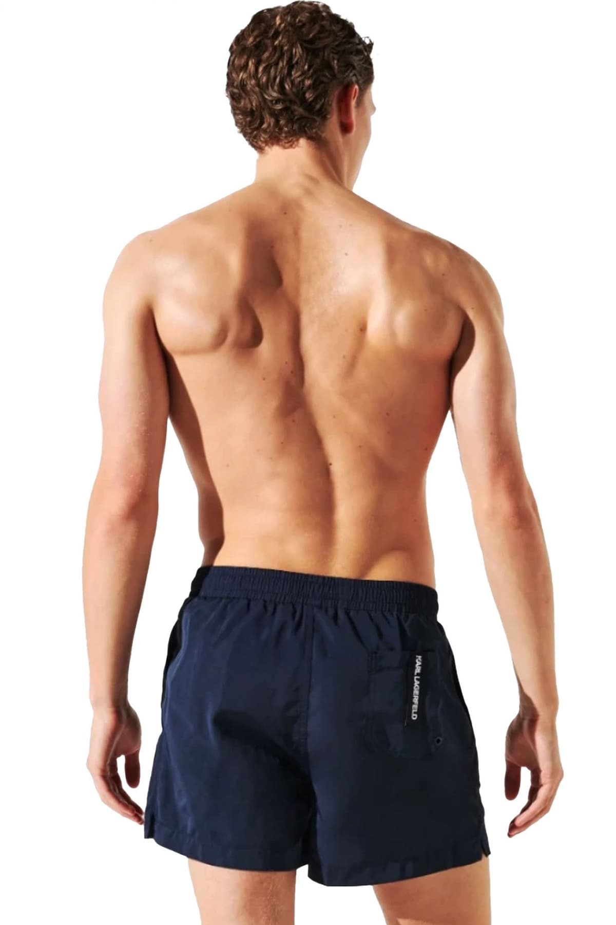 KARL LAGERFELD ΜΑΓΙΩ SHORT METALLIC LOGO ΜΑΥΡΟ