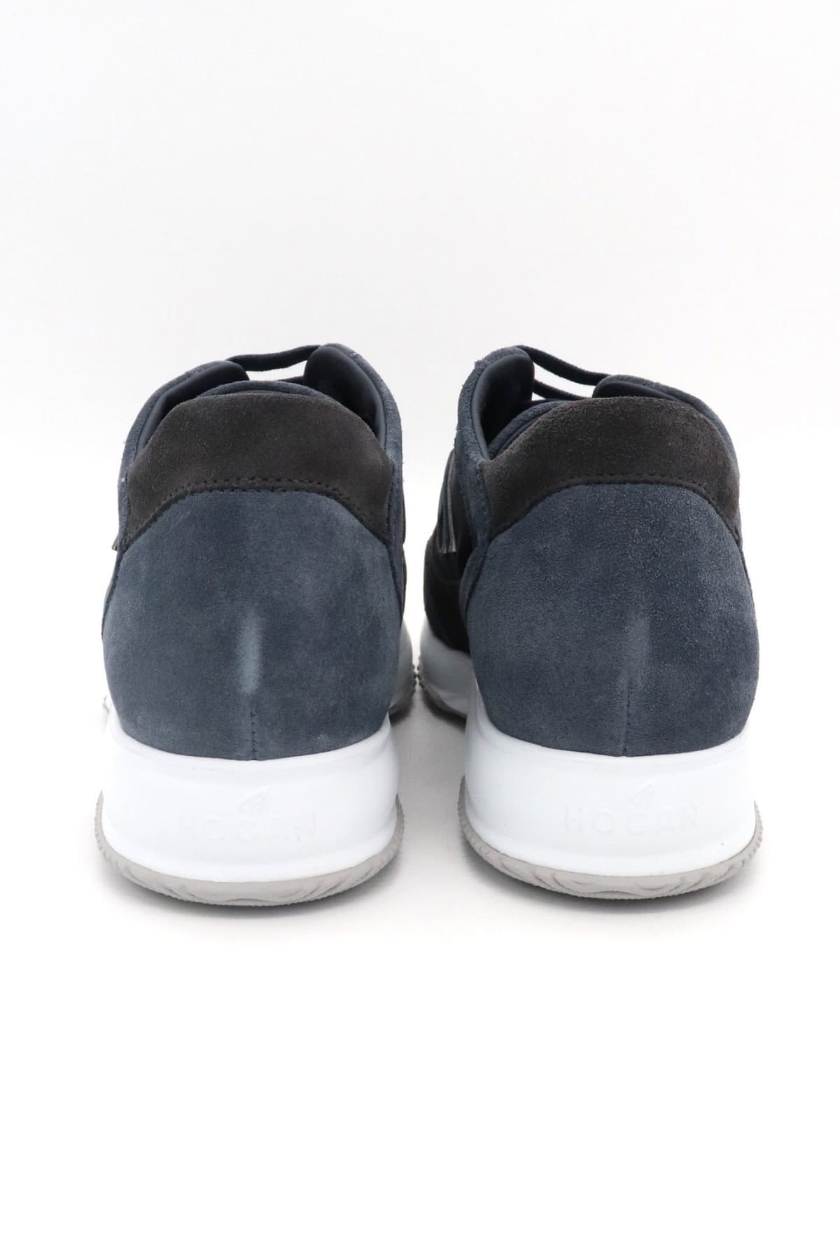 HOGAN ΠΑΠΟΥΤΣΙΑ SNEAKERS INTERACTIVE H FLOCK ΔΕΡΜΑ ΜΠΛΕ