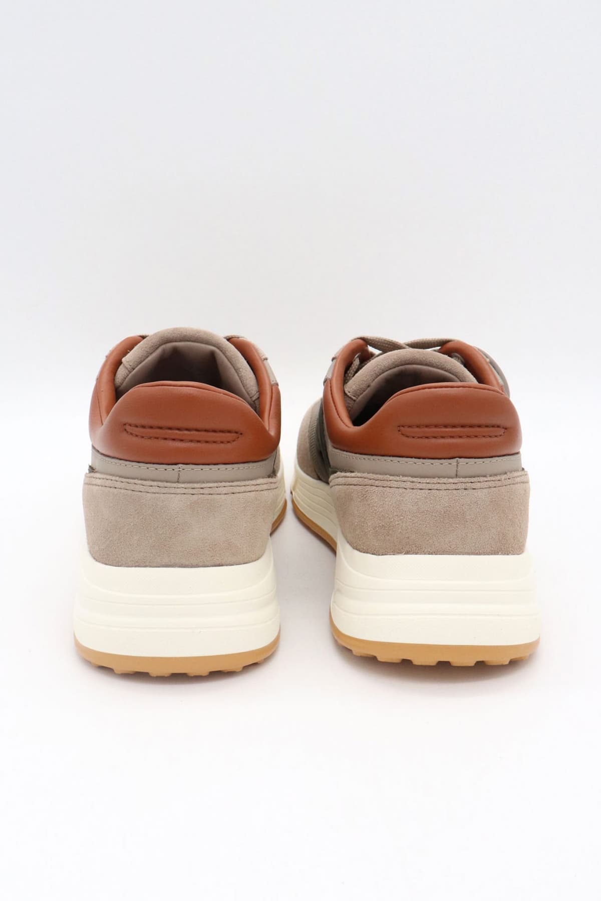 HOGAN ΠΑΠΟΥΤΣΙΑ SNEAKERS HYPERLIGHT ALLAC NUOVA ΔΕΡΜΑ ΜΠΕΖ-ΚΑΦΕ