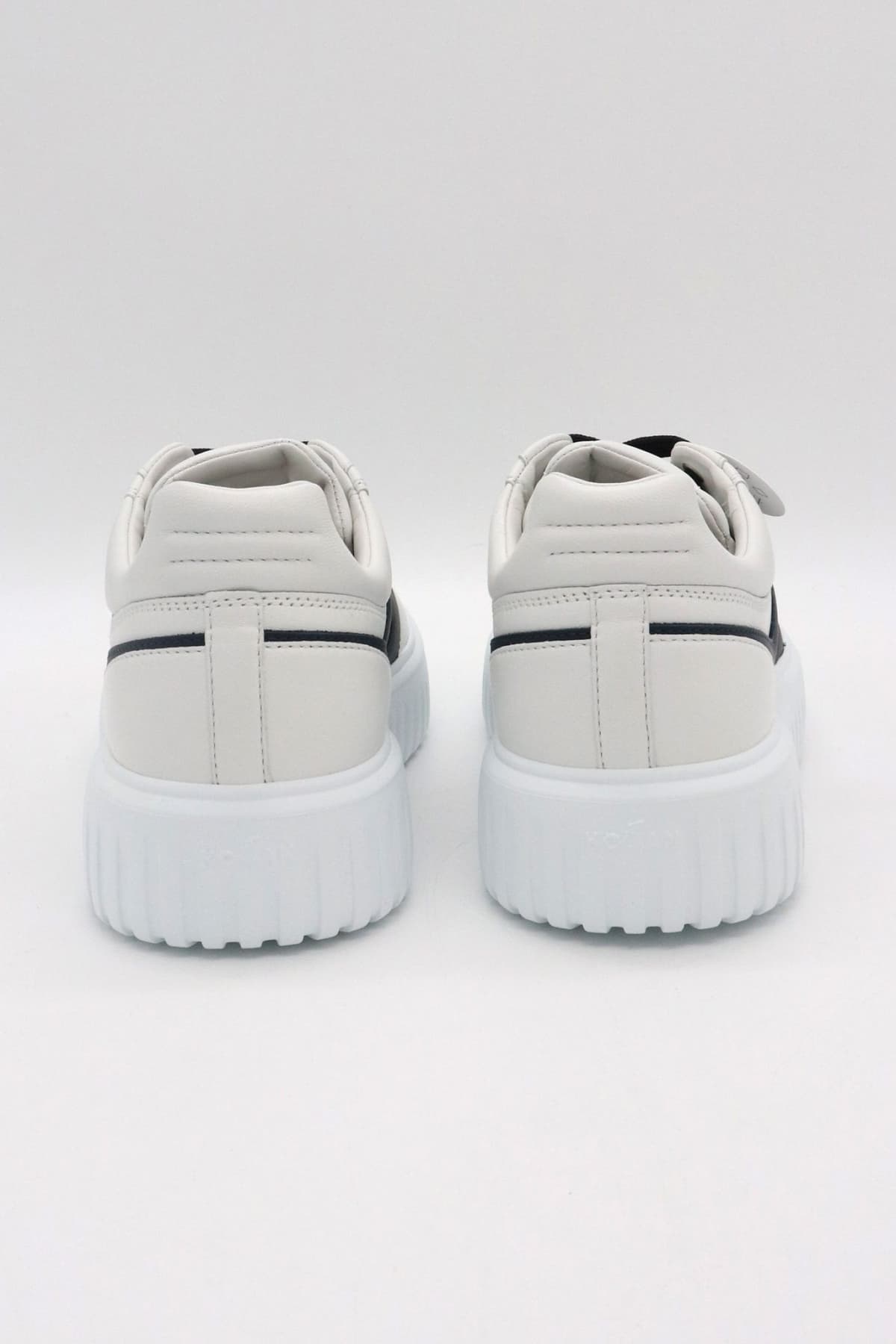 HOGAN ΠΑΠΟΥΤΣΙΑ SNEAKERS H-STRIPES ALLACCIATO H SPEZZATA ΔΕΡΜΑ ΛΕΥΚΟ-ΜΠΛΕ