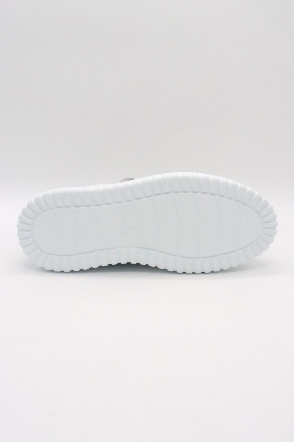 HOGAN ΠΑΠΟΥΤΣΙΑ SNEAKERS H-STRIPES ALLACCIATO H SPEZZATA ΔΕΡΜΑ ΛΕΥΚΟ-ΜΠΛΕ