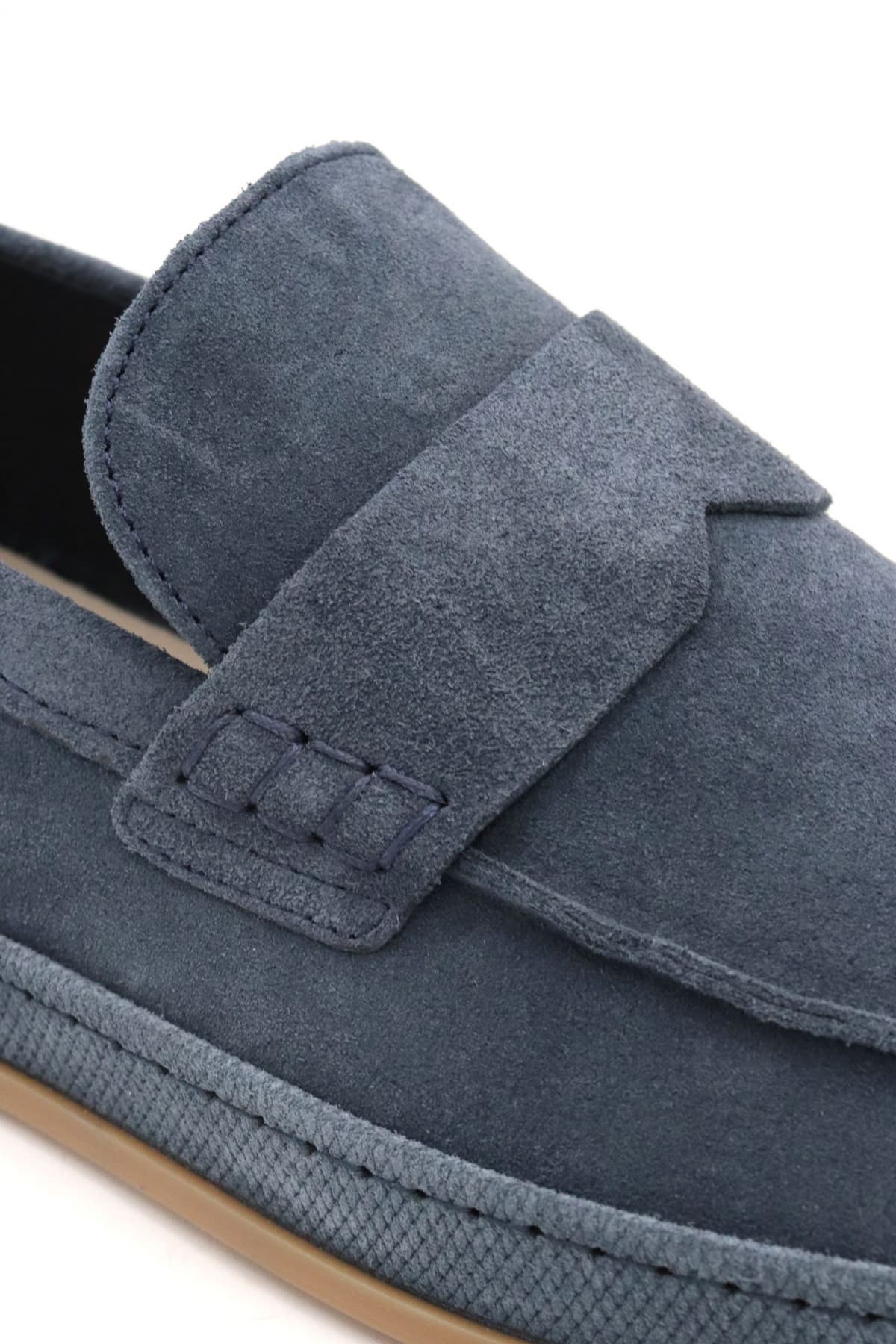 HOGAN ΠΑΠΟΥΤΣΙΑ MOCASSINO TRAVERSINA ΔΕΡΜΑ ΜΠΛΕ ΡΑΦ