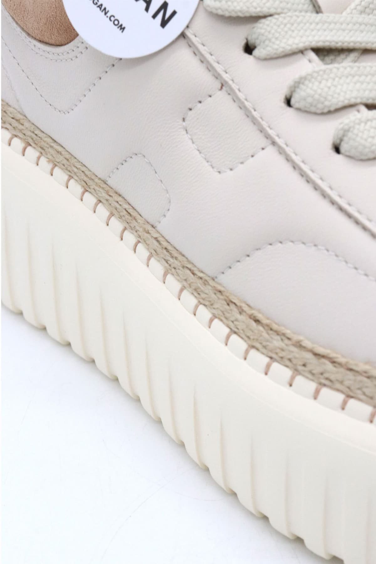 HOGAN ΠΑΠΟΥΤΣΙΑ SNEAKERS H-STRIPES H659 ALLACCIATO ΔΕΡΜΑ ΕΚΡΟΥ