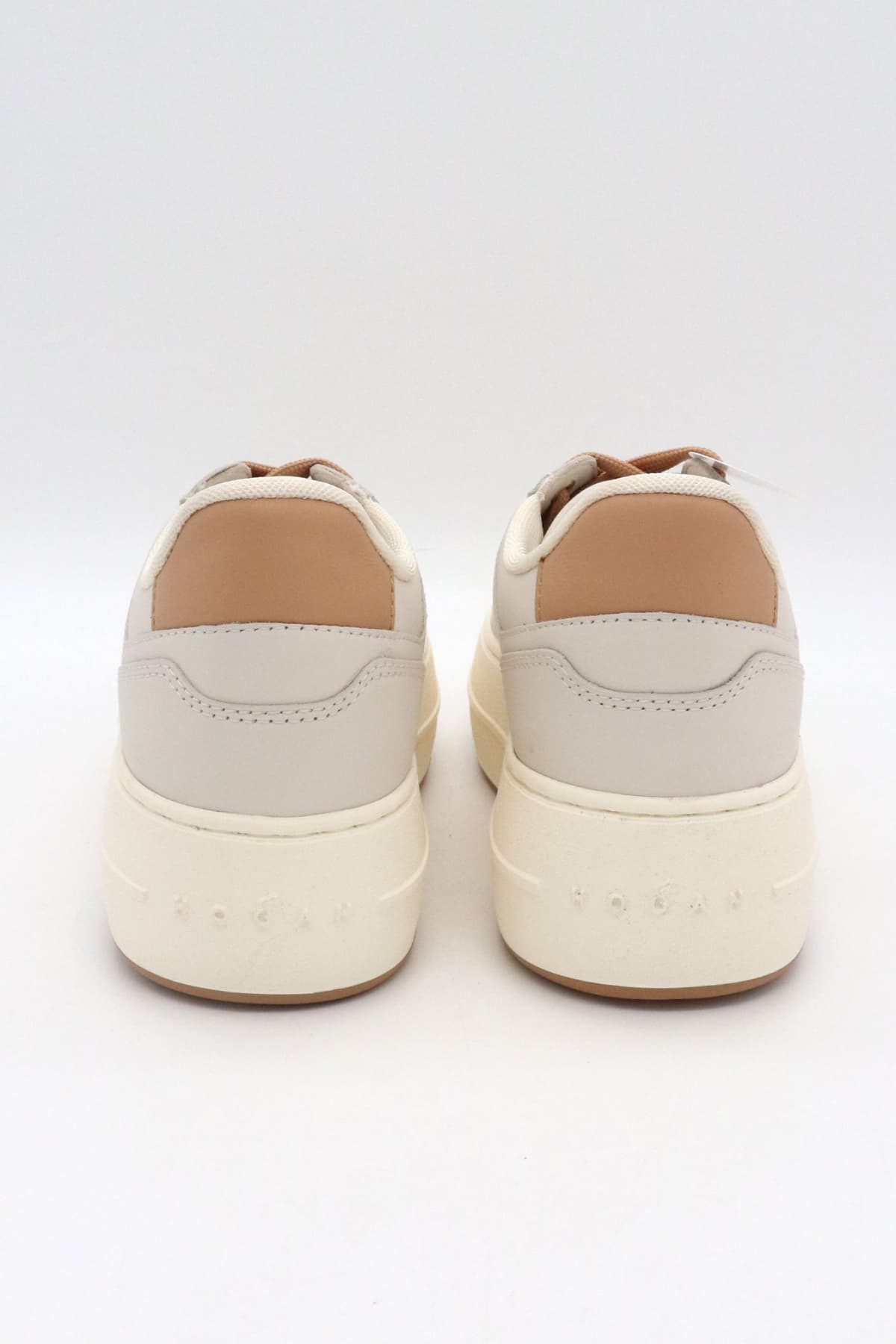 HOGAN ΠΑΠΟΥΤΣΙΑ SNEAKERS H670 ALLACCIATO ΔΕΡΜΑ ΕΚΡΟΥ-ΜΠΕΖ