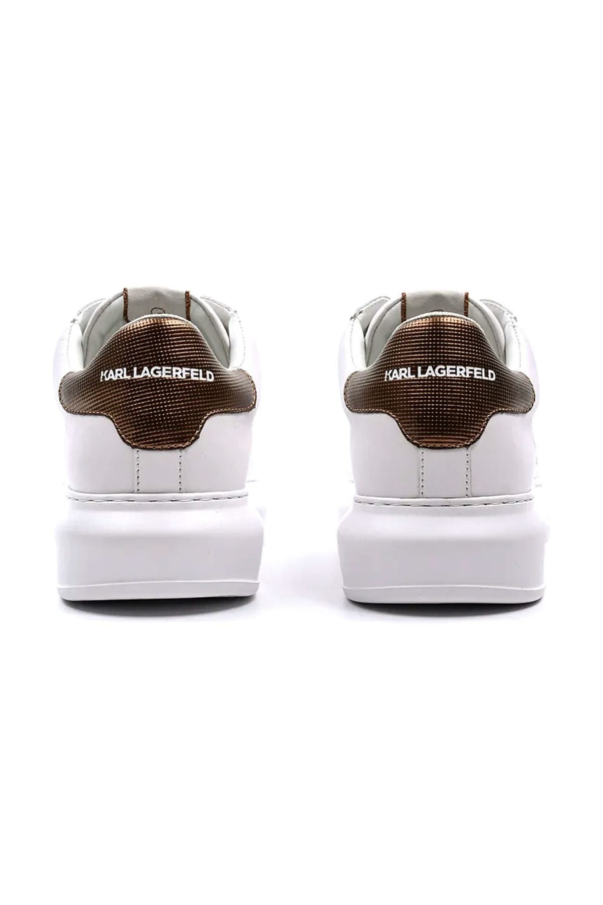KARL LAGERFELD ΠΑΠΟΥΤΣΙΑ SNEAKERS MAISON KARL LACE ΛΕΥΚΟ-ΜΠΡΟΝΖΕ