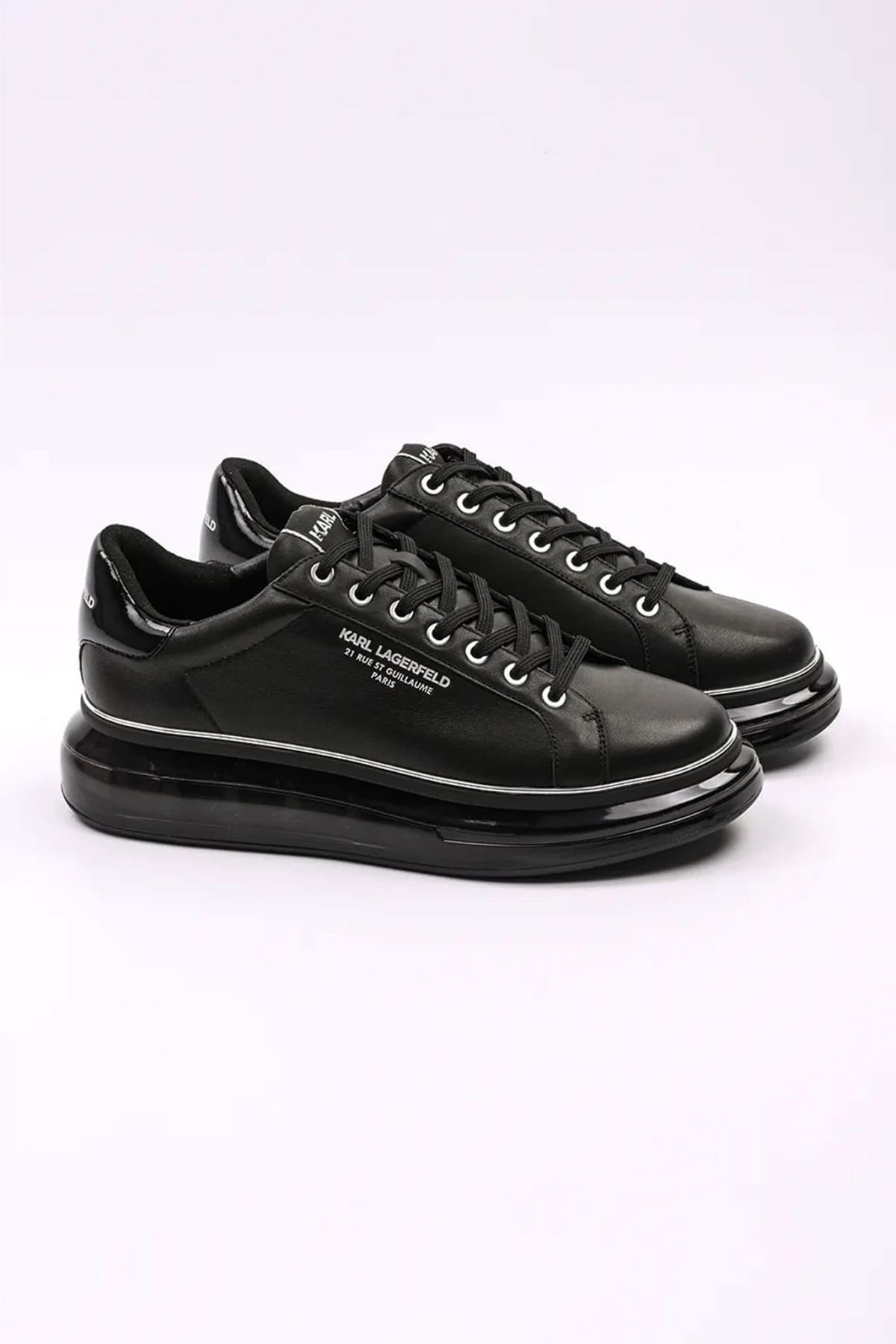 Ανδρικά Δερμάτινα Kapri Kushion Rsg Sneakers Μαύρα Karl Lagerfeld KL52615-00X BLACK