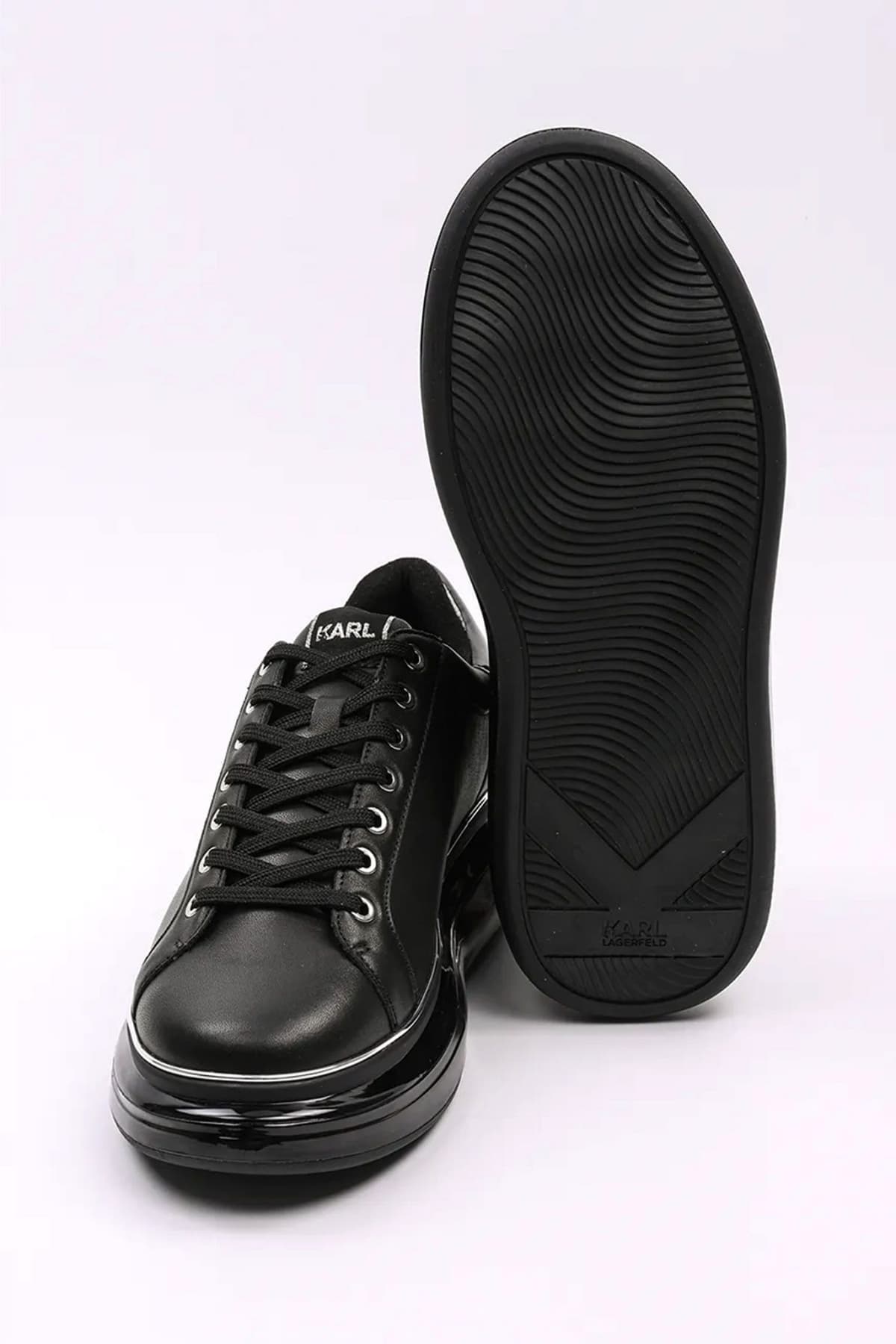 Ανδρικά Δερμάτινα Kapri Kushion Rsg Sneakers Μαύρα Karl Lagerfeld KL52615-00X BLACK