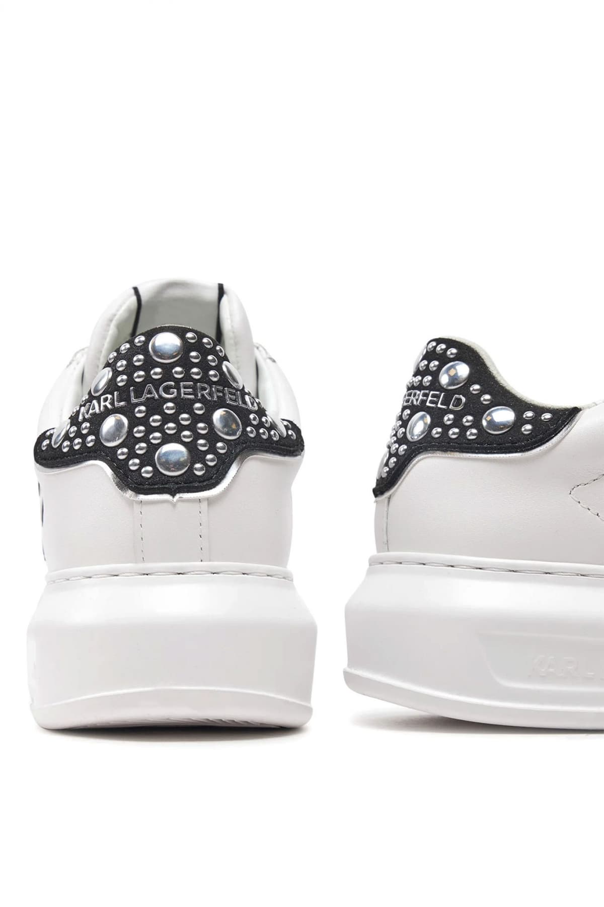 KARL LAGERFELD ΠΑΠΟΥΤΣΙΑ SNEAKERS KAPRI ΜΕΤΑΛΛΙΚΕΣ ΛΕΠΤΟΜΕΡΙΕΣ LOGO ΛΕΥΚΟ