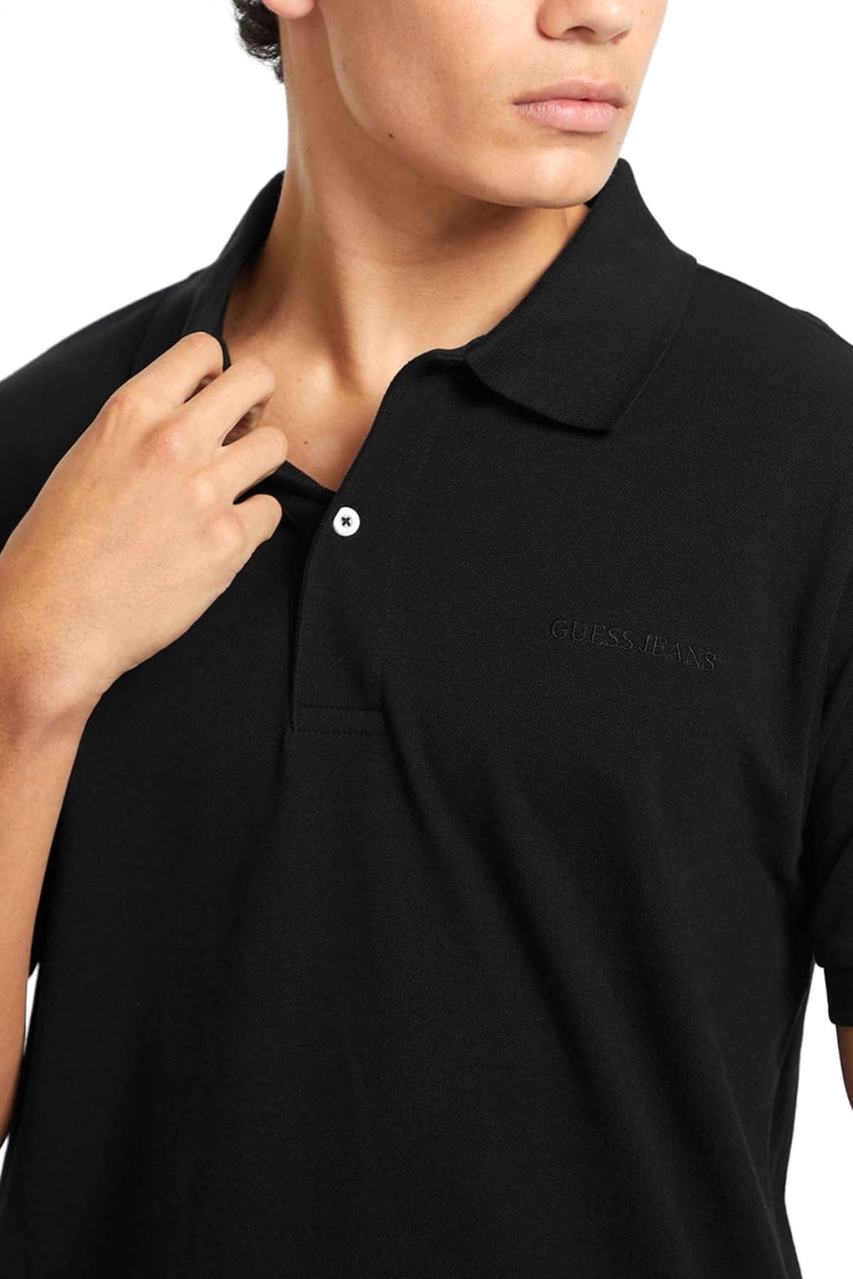 GUESS JEANS POLO LOGO ΜΑΥΡΟ