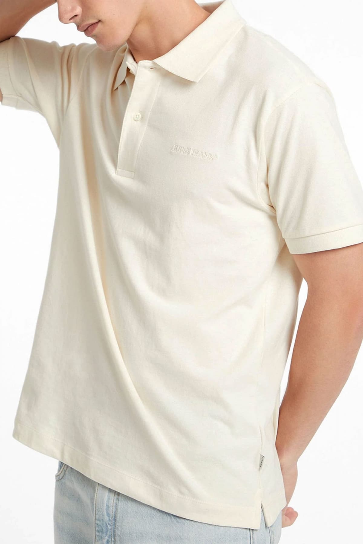 GUESS JEANS POLO LOGO ΕΚΡΟΥ