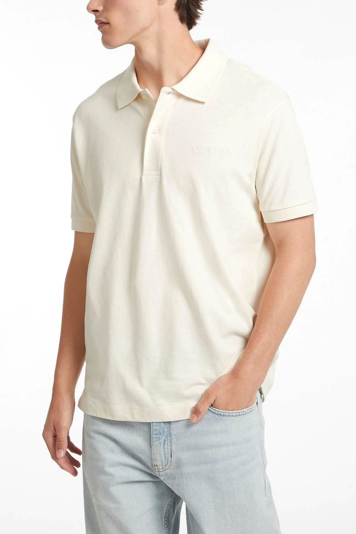 GUESS JEANS POLO LOGO ΕΚΡΟΥ