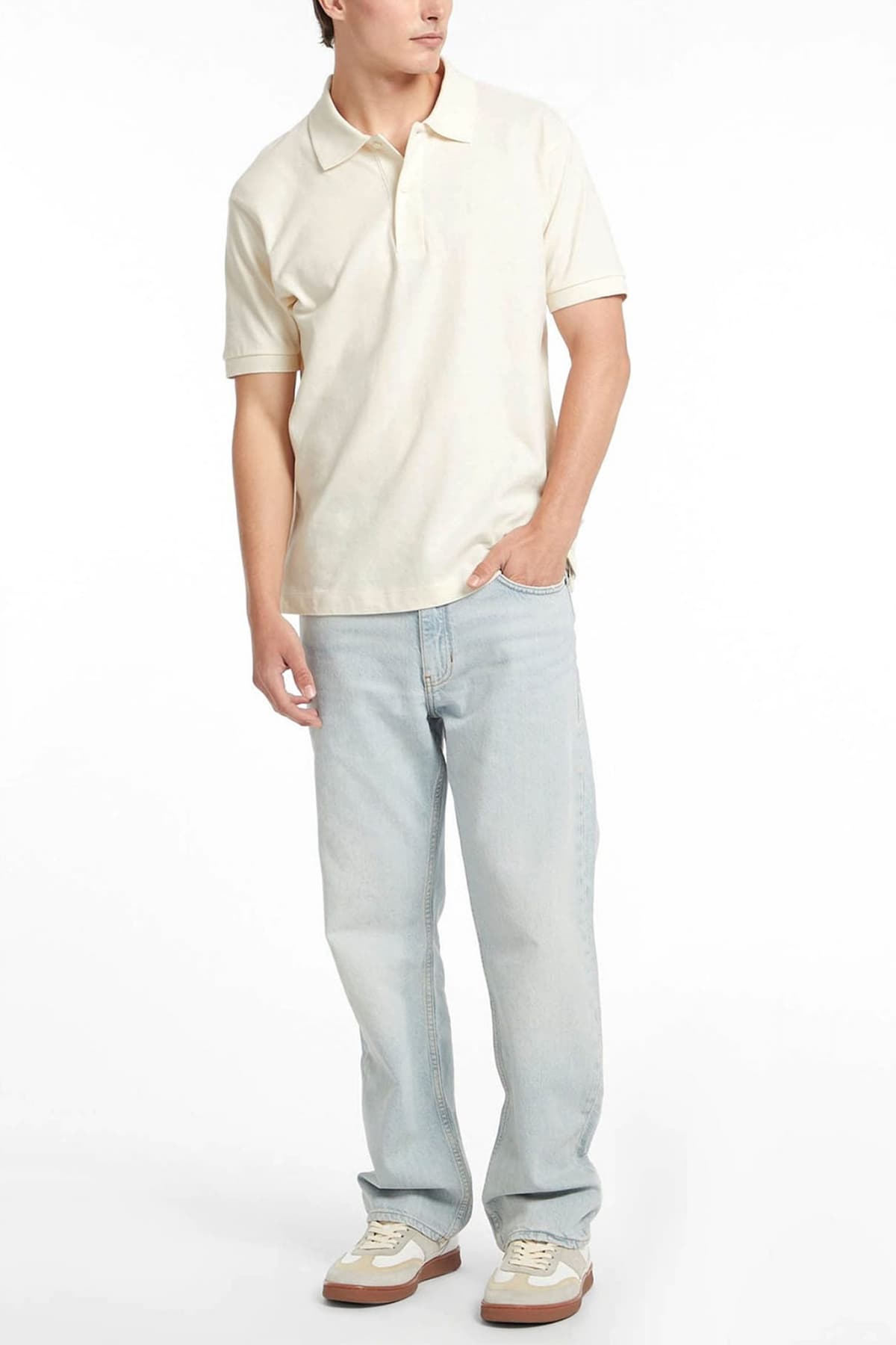 GUESS JEANS POLO LOGO ΕΚΡΟΥ