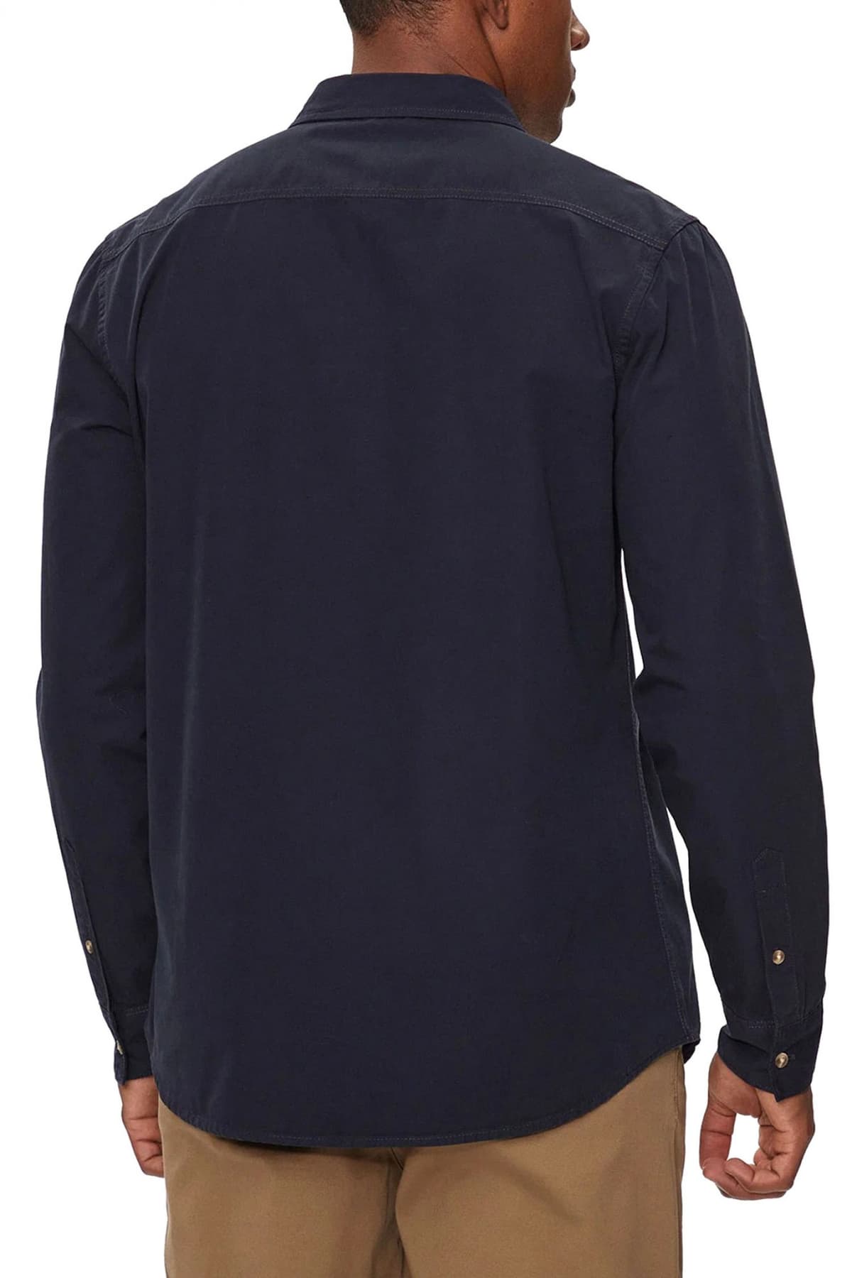 GUESS JEANS ΠΟΥΚΑΜΙΣΟ SLIM FIT LOGO ΜΠΛΕ