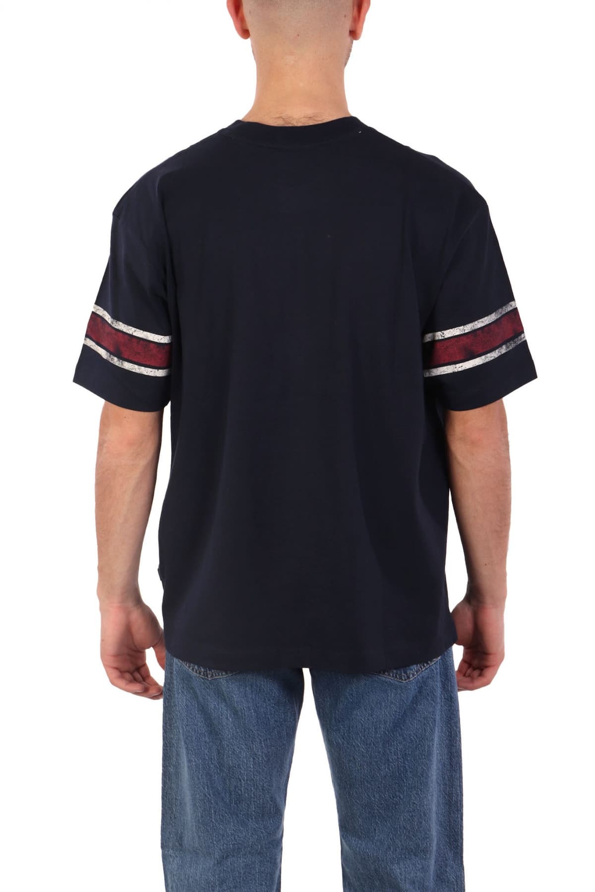 GUESS JEANS T-SHIRT CREWNECK OVERSIZED FIT LOGO ΜΠΛΕ