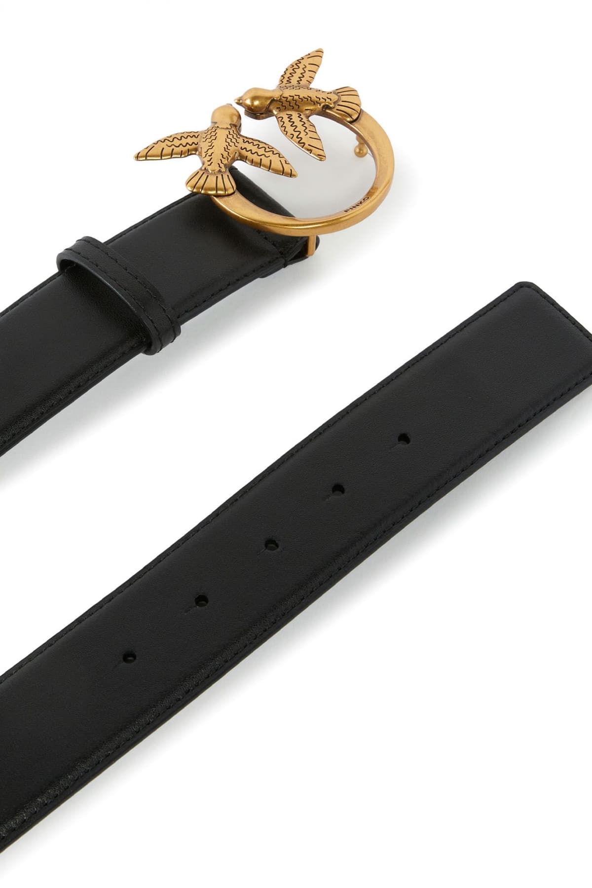 PINKO ΓΥΝΑΙΚΕΙΑ ΖΩΝΗ LOVE BERRY H4 BELT ΧΡΥΣΗ ΑΓΓΡΑΦΑ-ΜΑΥΡΟ