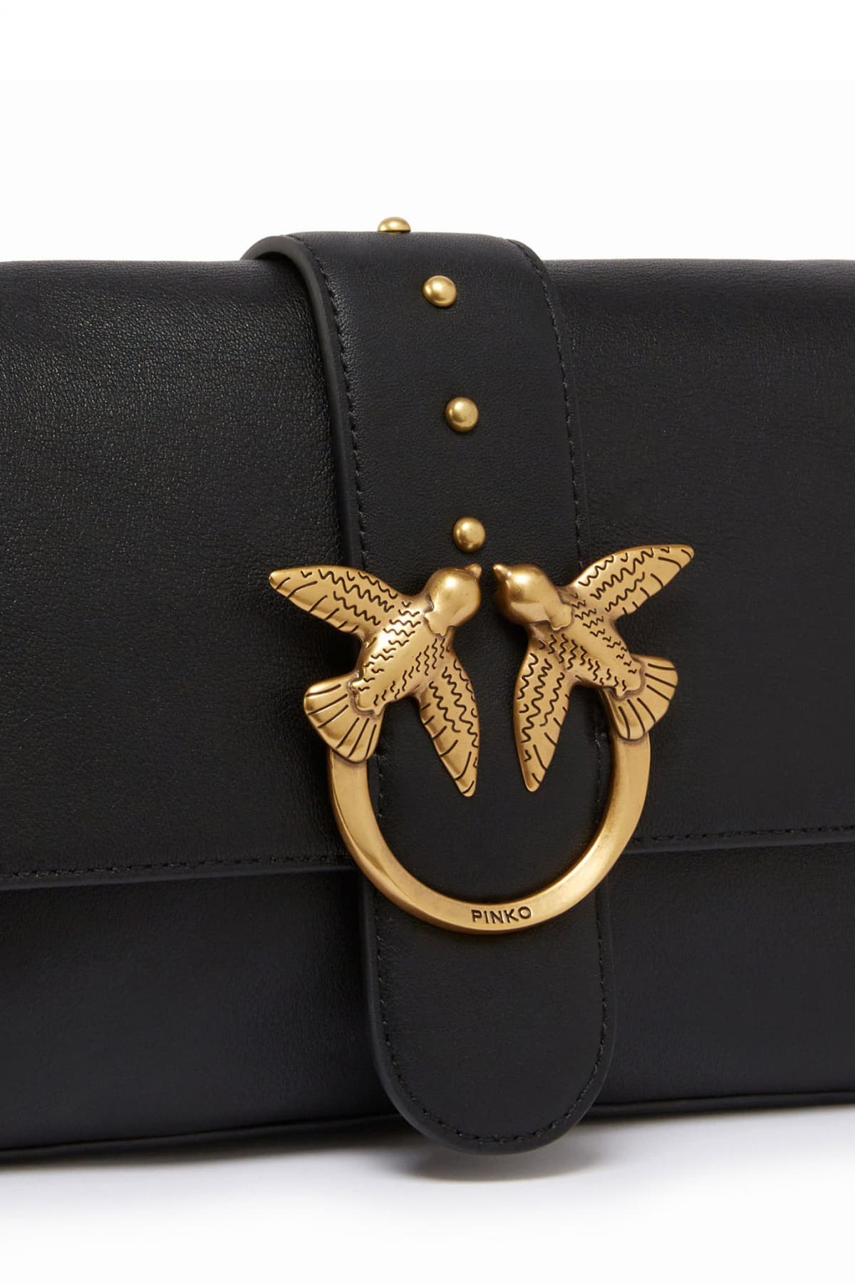 PINKO ΓΥΝΑΙΚΕΙΑ ΤΣΑΝΤΑ LOVE ONE CLASSIC SLOUCHY FL VITELLO MORBIDO ΜΑΥΡΟ