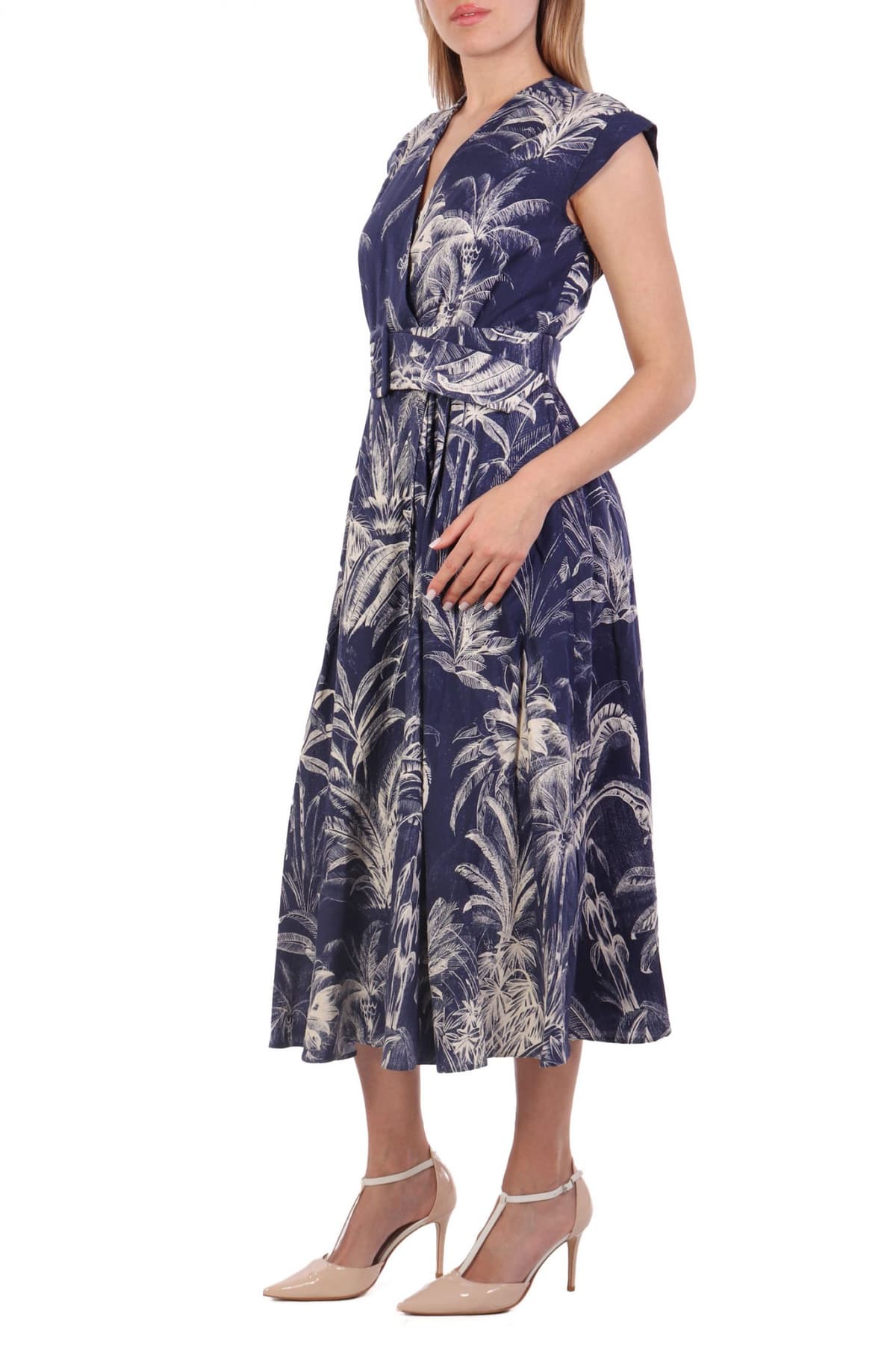 MARELLA ΦΟΡΕΜΑ MAXI ALINE ΚΡΟΥΑΖΕ ΑΠΟΣΠΩΜΕΝΗ ΖΩΝΗ ΕΜΠΡΙΜΕ ΜΠΛΕ