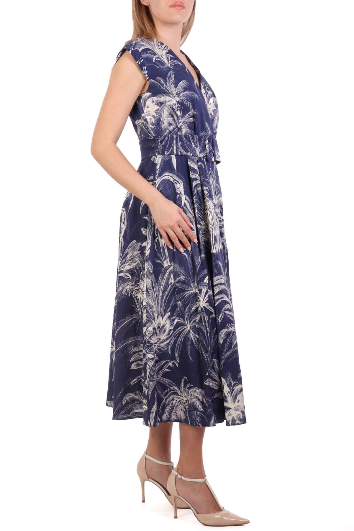 MARELLA ΦΟΡΕΜΑ MAXI ALINE ΚΡΟΥΑΖΕ ΑΠΟΣΠΩΜΕΝΗ ΖΩΝΗ ΕΜΠΡΙΜΕ ΜΠΛΕ