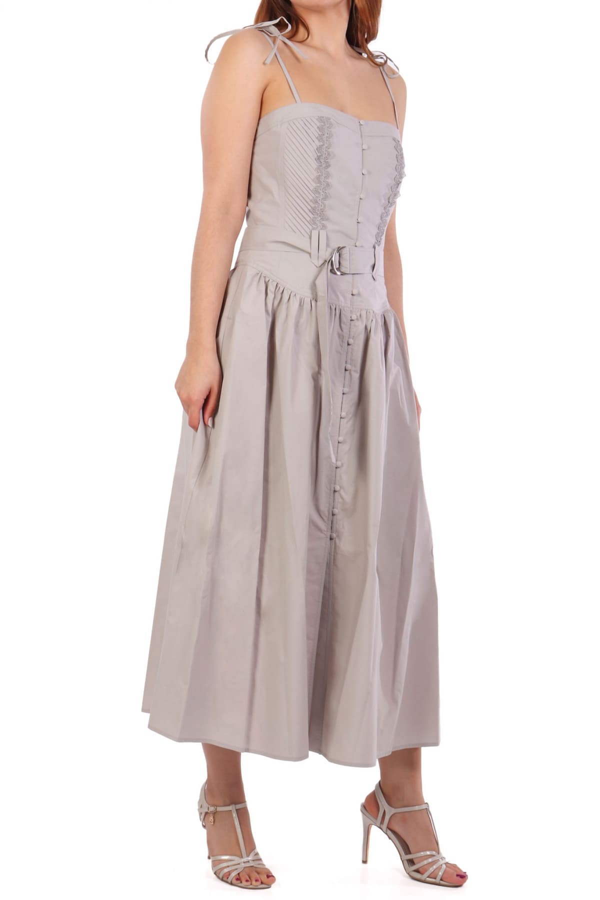 MARELLA ΦΟΡΕΜΑ MIDI BRADO ΚΕΝΤΗΜΑ ΑΠΟΣΠΩΜΕΝΗ ΖΩΝΗ ΓΚΡΙ