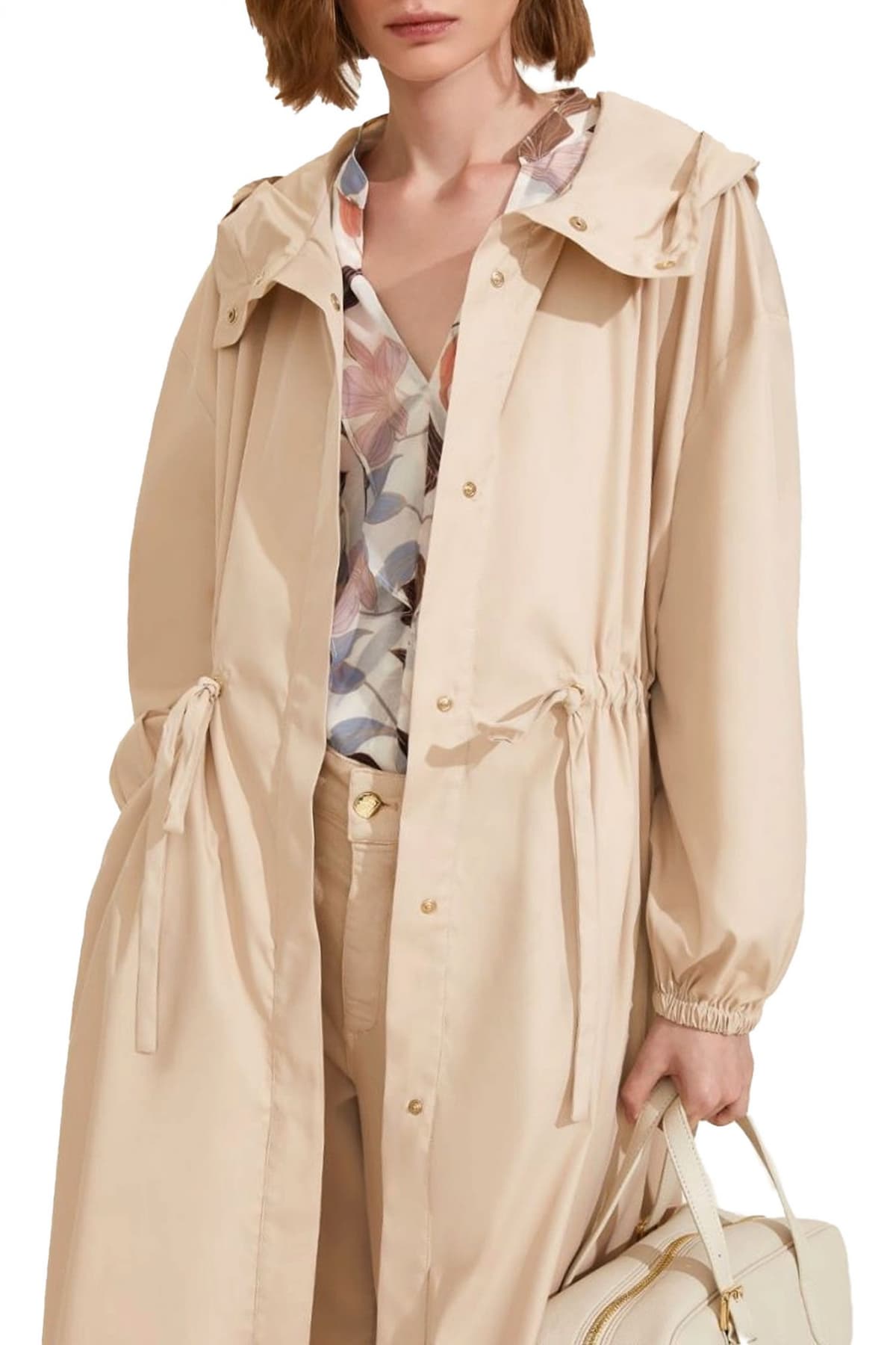 MARELLA EMME ΜΠΟΥΦΑΝ JACKET PASQUA ΜΗ ΑΠΟΣΠΩΜΕΝΗ ΚΟΥΚΟΥΛΑ ΣΟΥΡΑ ΜΕΣΗ ΜΠΕΖ