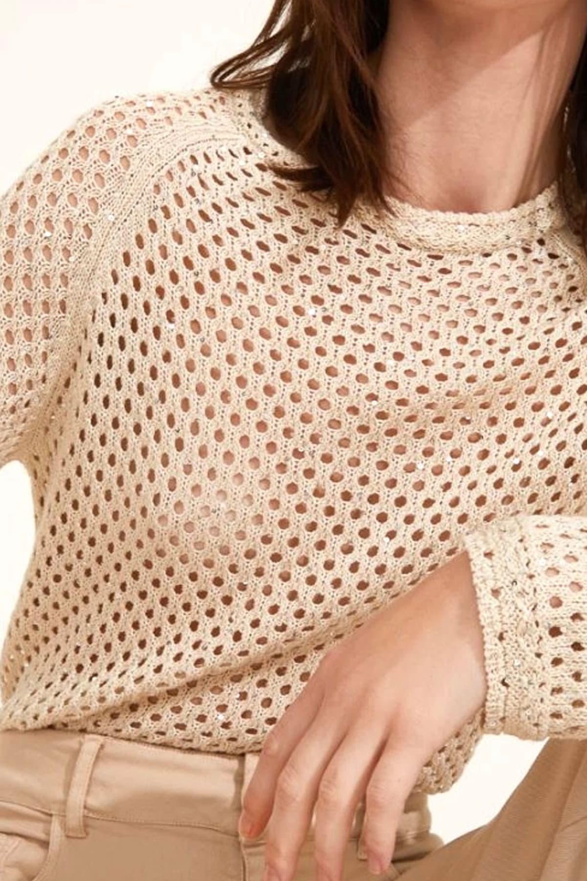 MARELLA EMME ΠΛΕΚΤΟ GOLENA ΣΤΡΑΣ ΕΚΡΟΥ