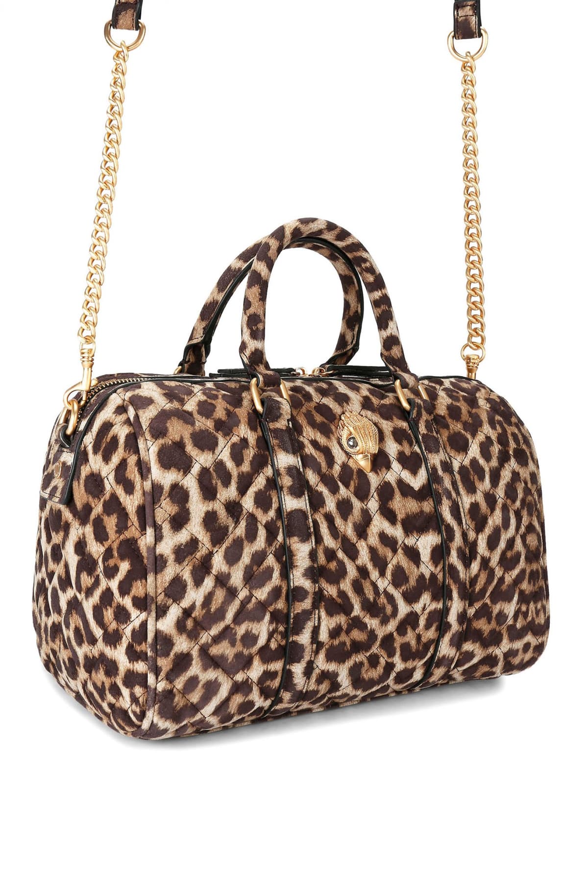 KURT GEIGER ΤΣΑΝΤA XEIΡΟΣ/CROSSBODY KENSINGTON ΒΟSTON ΛΕΟΠΑΡ ΣΟΥΕΤ ΚΑΠΙΤΟΝΕ LOGO KAΦΕ/ΜΠΕΖ