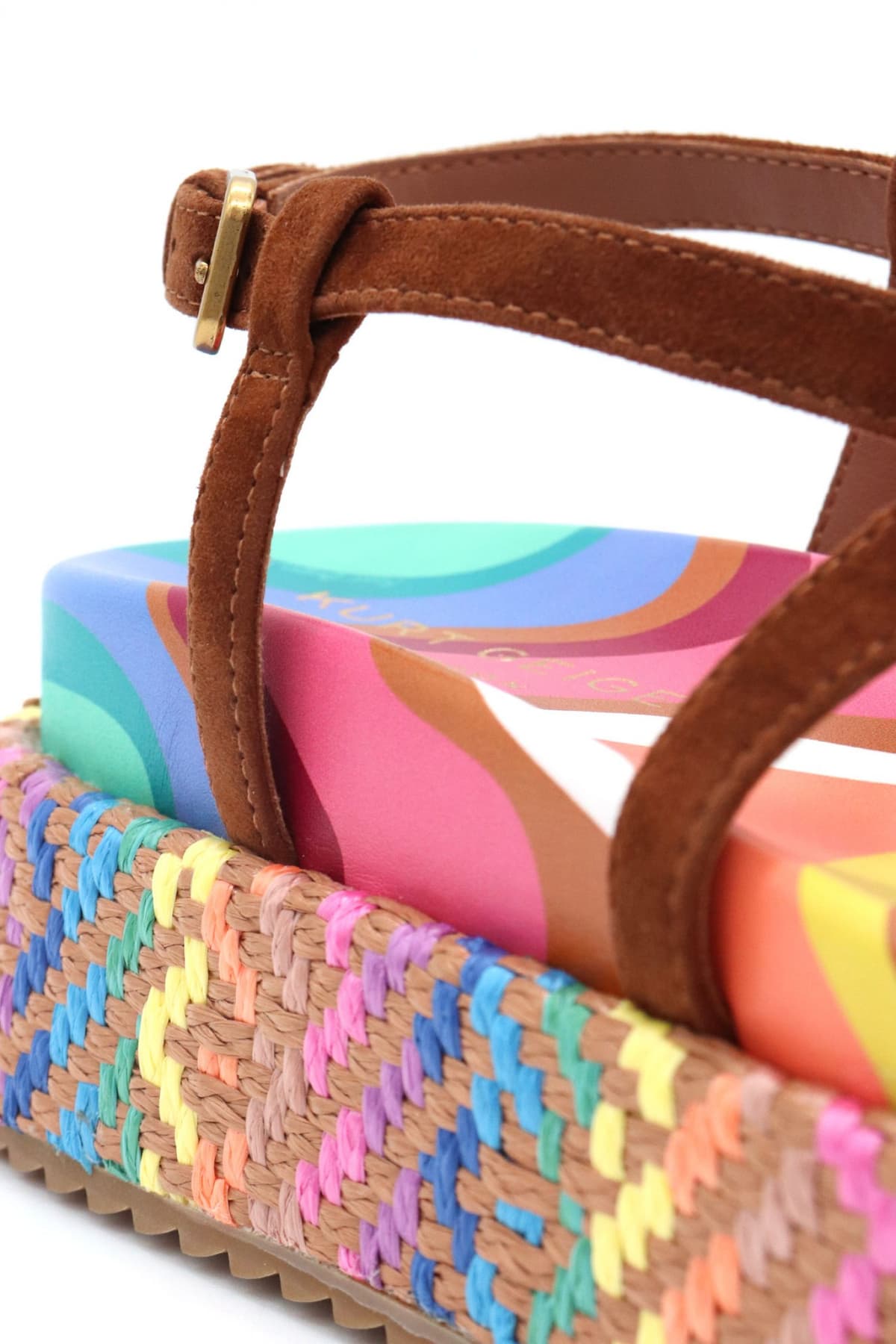 KURT GEIGER ΠΑΠΟΥΤΣΙΑ ΠΕΔΙΛΑ CHELSEA FLATFORM SANDAL ΣΟΥΕΤ ΣΧΕΔΙΑ LOGO ΠΟΛΥΧΡΩΜΟ