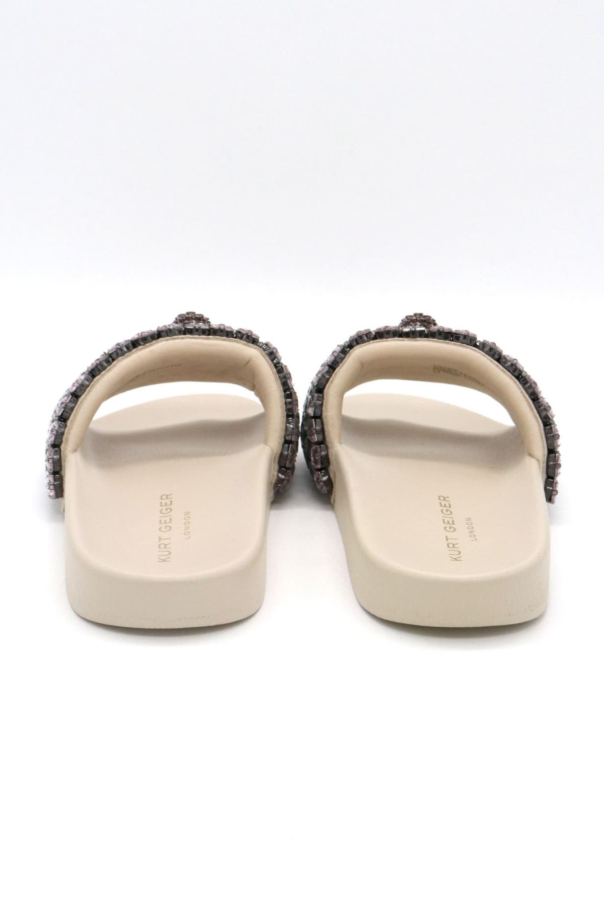 KURT GEIGER ΠΑΠΟΥΤΣΙΑ ΠΑΝΤΟΦΛΕΣ MEENA EAGLE JEWEL ΜΕΤΑΛΛΙΚΕΣ ΠΕΤΡΕΣ ΠΟΛΥΧΡΩΜΕΣ LOGO ΜΠΕΖ