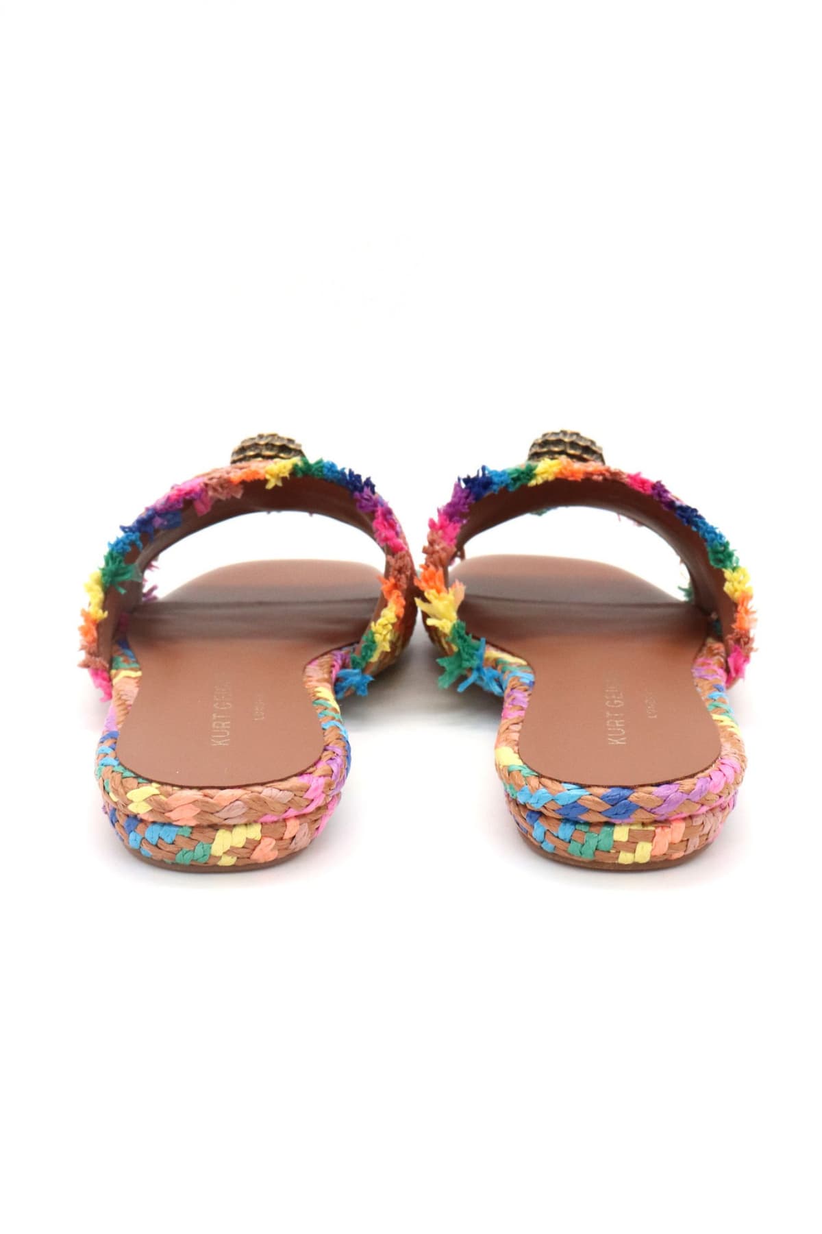 KURT GEIGER ΠΑΠΟΥΤΣΙΑ ΠΑΝΤΟΦΛΕΣ KENSINGTON FLAT SANDAL LOGO ΠΟΛΥΧΡΩΜΟ