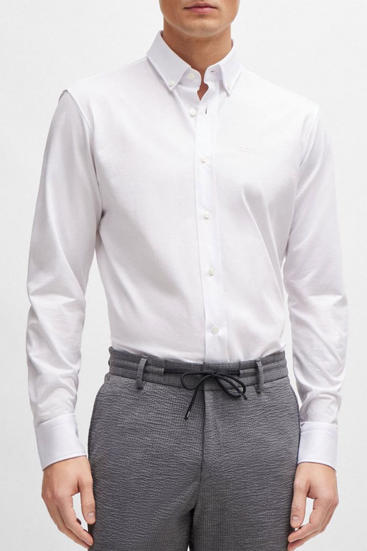 BOSS PERFORMANCE ΠΟΥΚΑΜΙΣΟ BUTTON DOWN REGULAR FIT P-JOE-BD-C1-222 ΛΕΥΚΟ