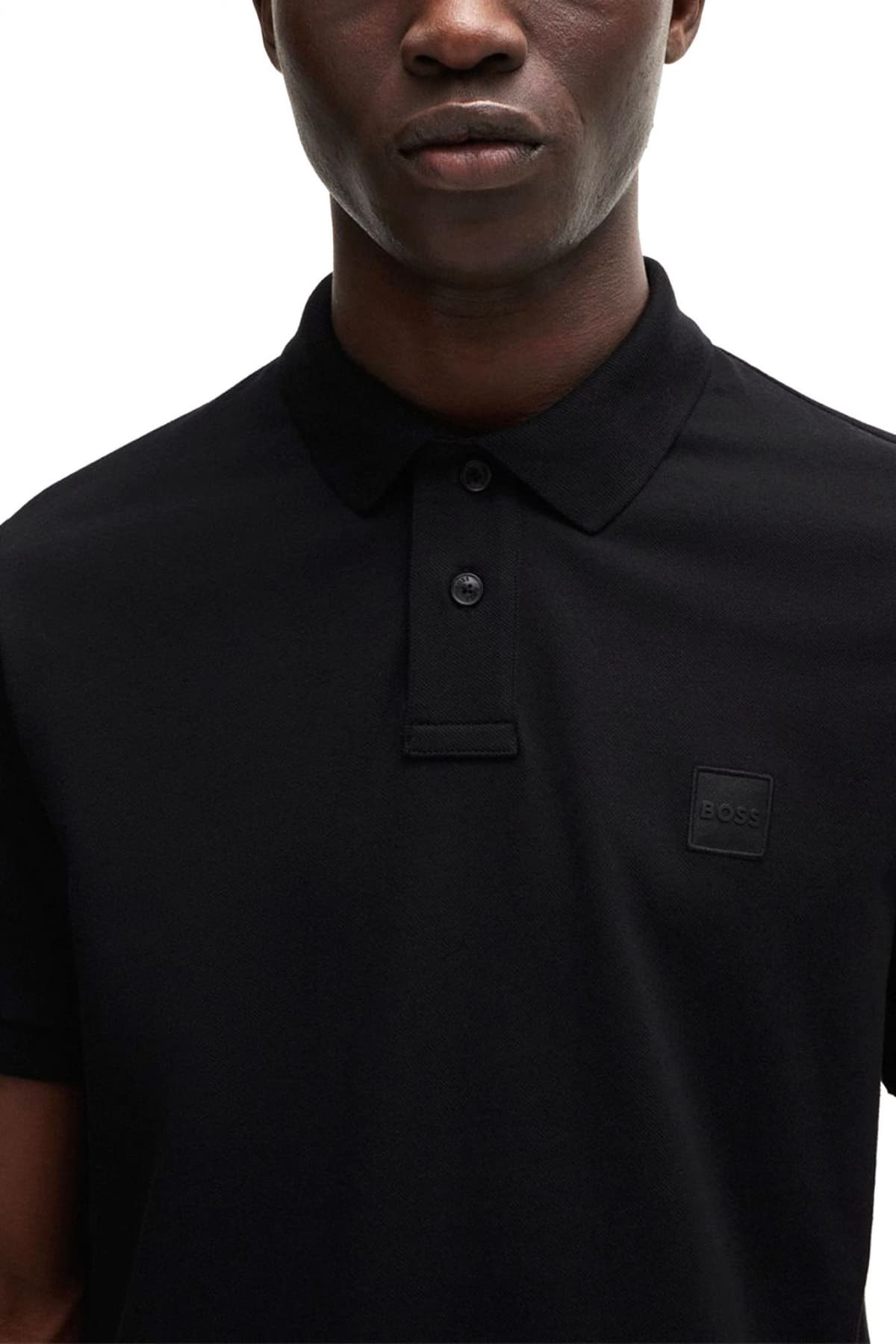 BOSS CASUAL POLO SLIM FIT PASSENGER ΜΑΥΡΟ