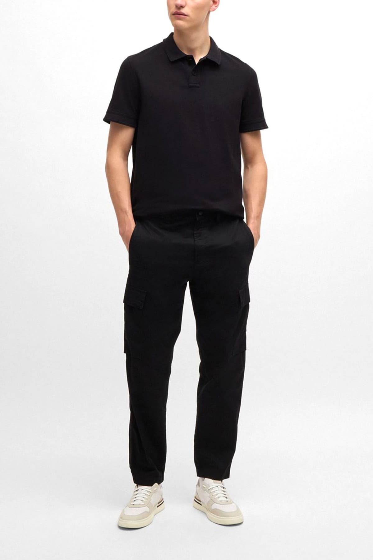 BOSS CASUAL POLO REGULAR FIT PRIME ΜΑΥΡΟ