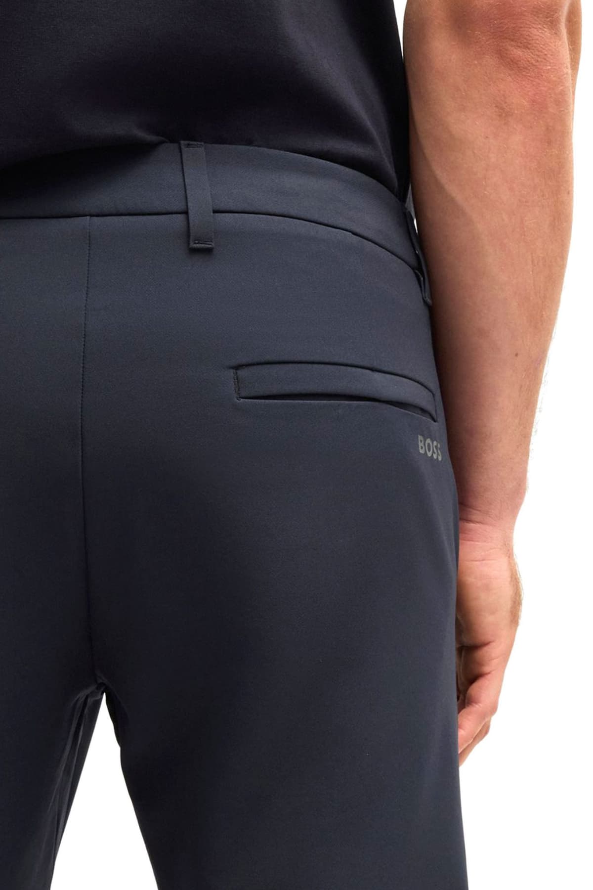 BOSS ATHLEISURE ΠΑΝΤΕΛΟΝΙ CHINO SLIM FIT T_COMMUTER-SLIM ΣΚΟΥΡΟ ΜΠΛΕ