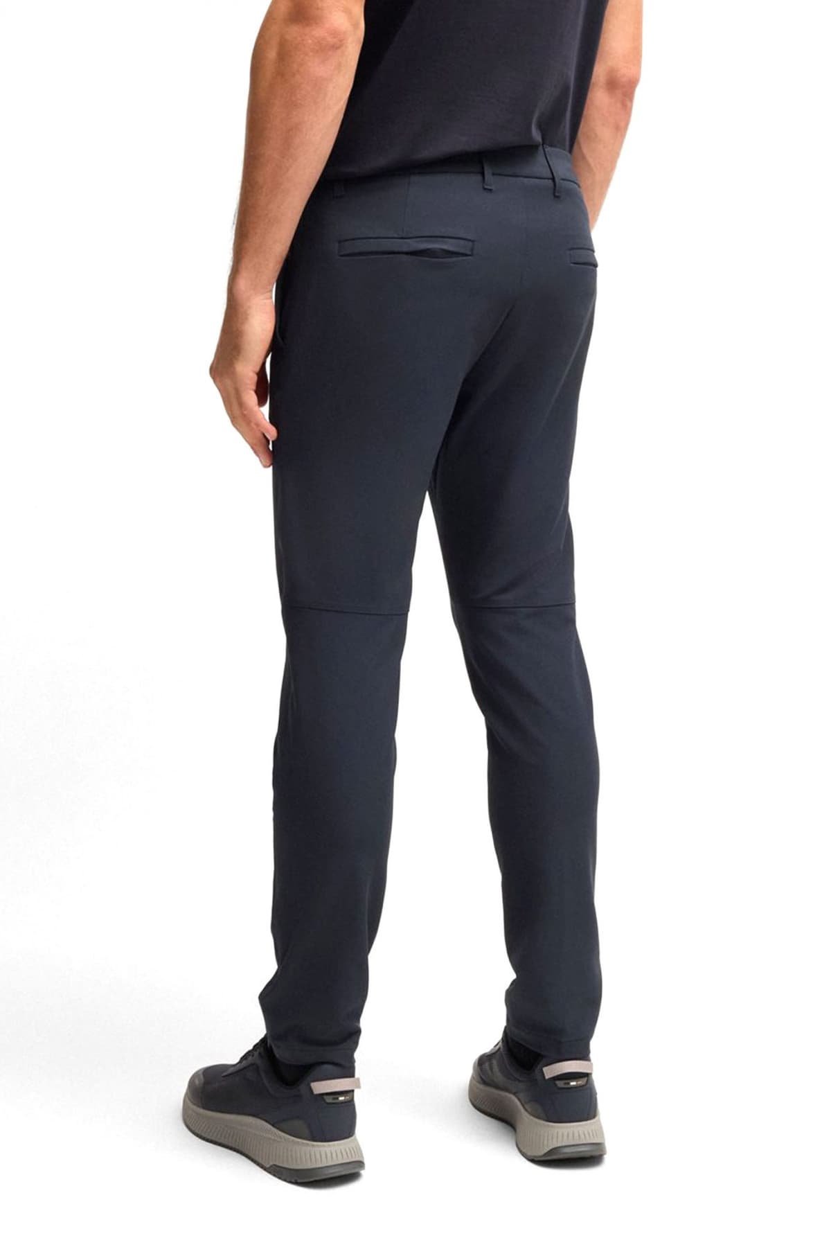 BOSS ATHLEISURE ΠΑΝΤΕΛΟΝΙ CHINO SLIM FIT T_COMMUTER-SLIM ΣΚΟΥΡΟ ΜΠΛΕ