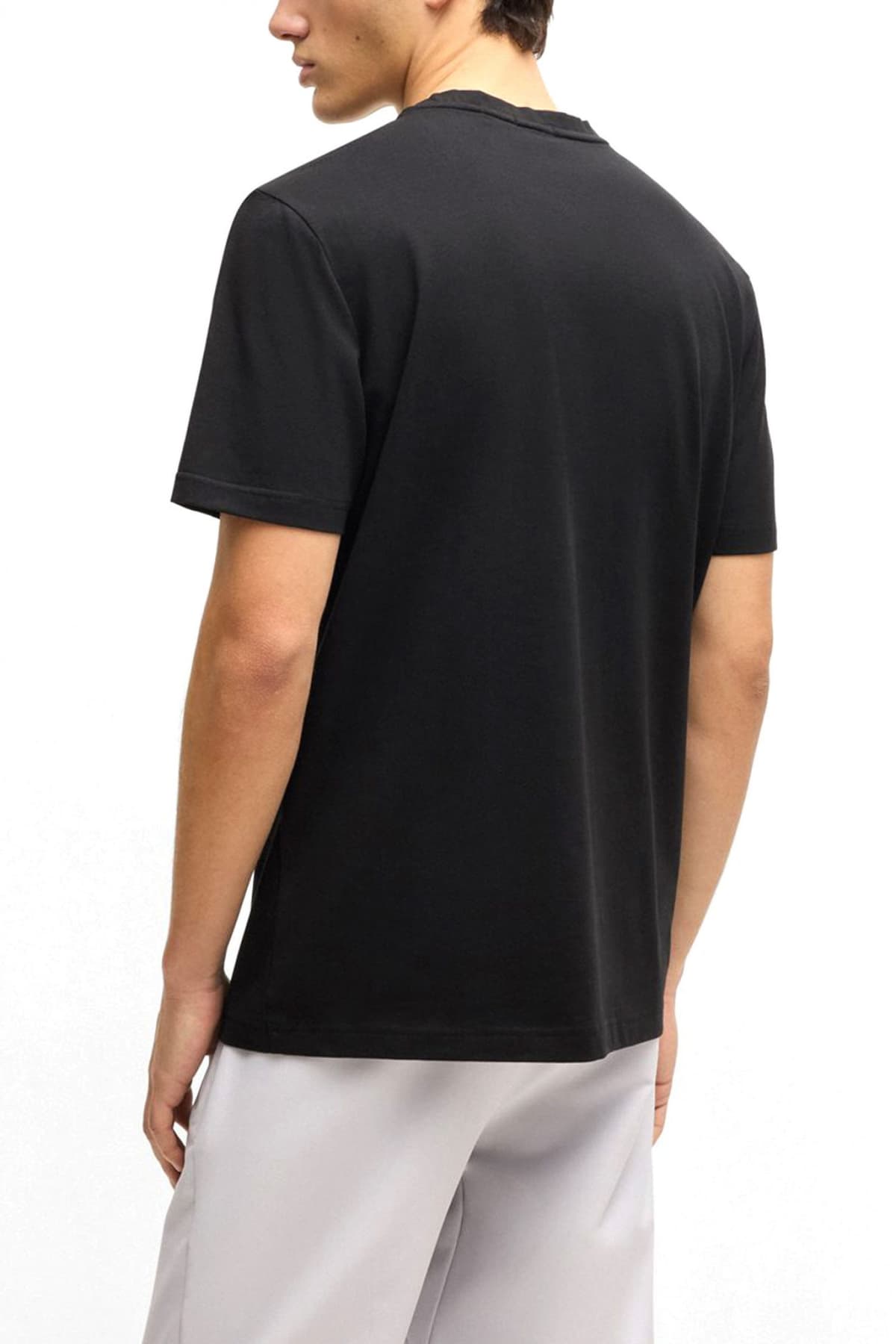 BOSS ATHLEISURE T-SHIRT REGULAR FIT TEE LOGO ΜΑΥΡΟ