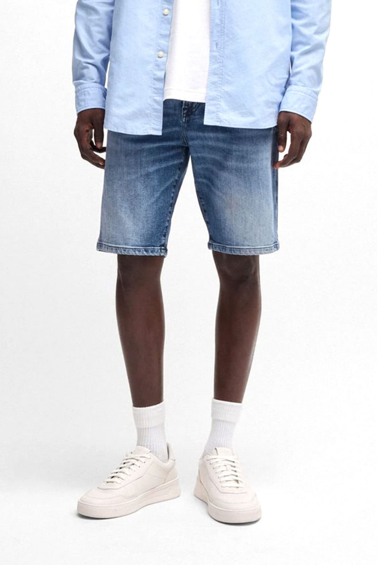 BOSS CASUAL ΒΕΡΜΟΥΔΑ JEANS REGULAR FIT RE MAINE SHORTS BO ΜΠΛΕ