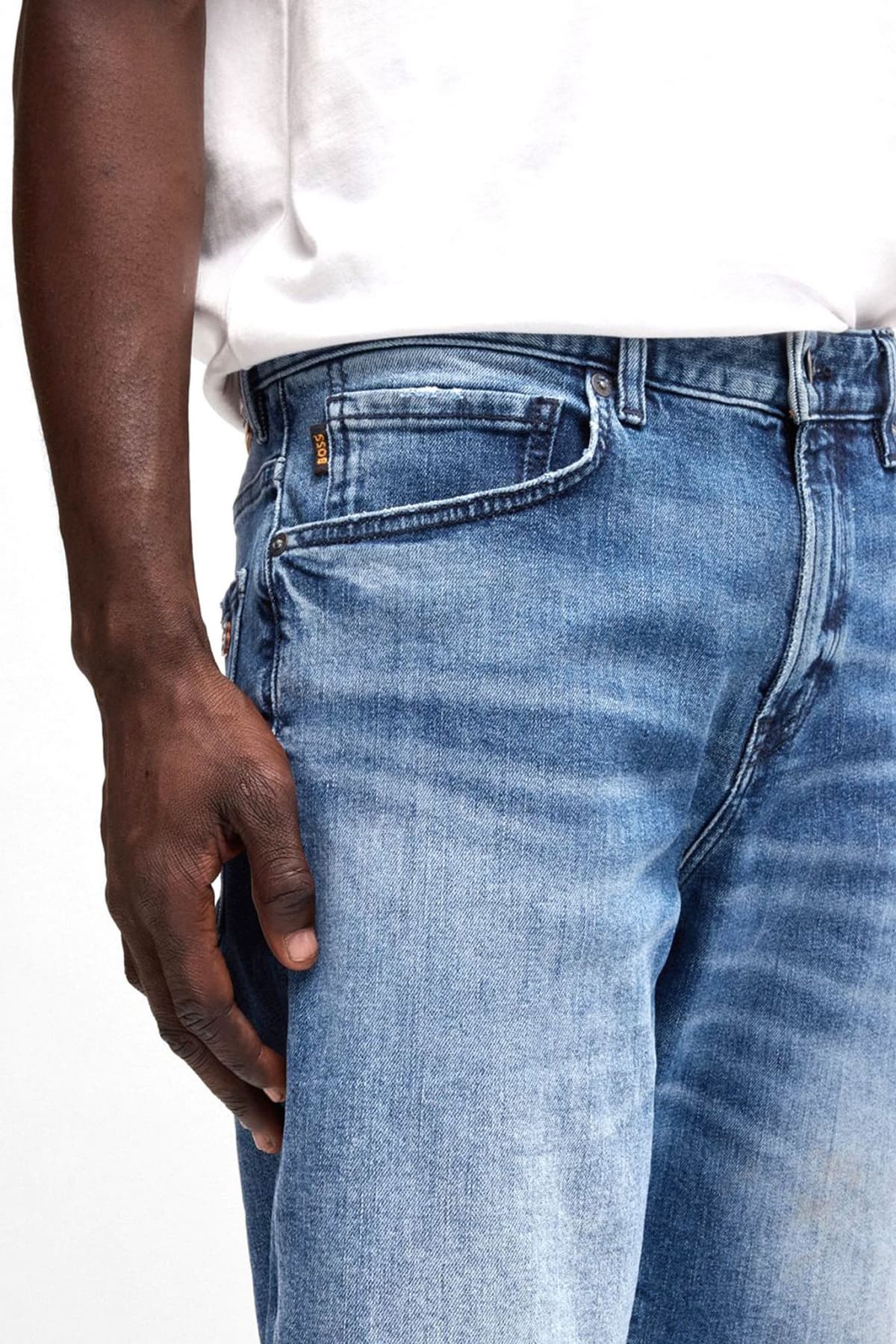 BOSS CASUAL ΒΕΡΜΟΥΔΑ JEANS REGULAR FIT RE MAINE SHORTS BO ΜΠΛΕ