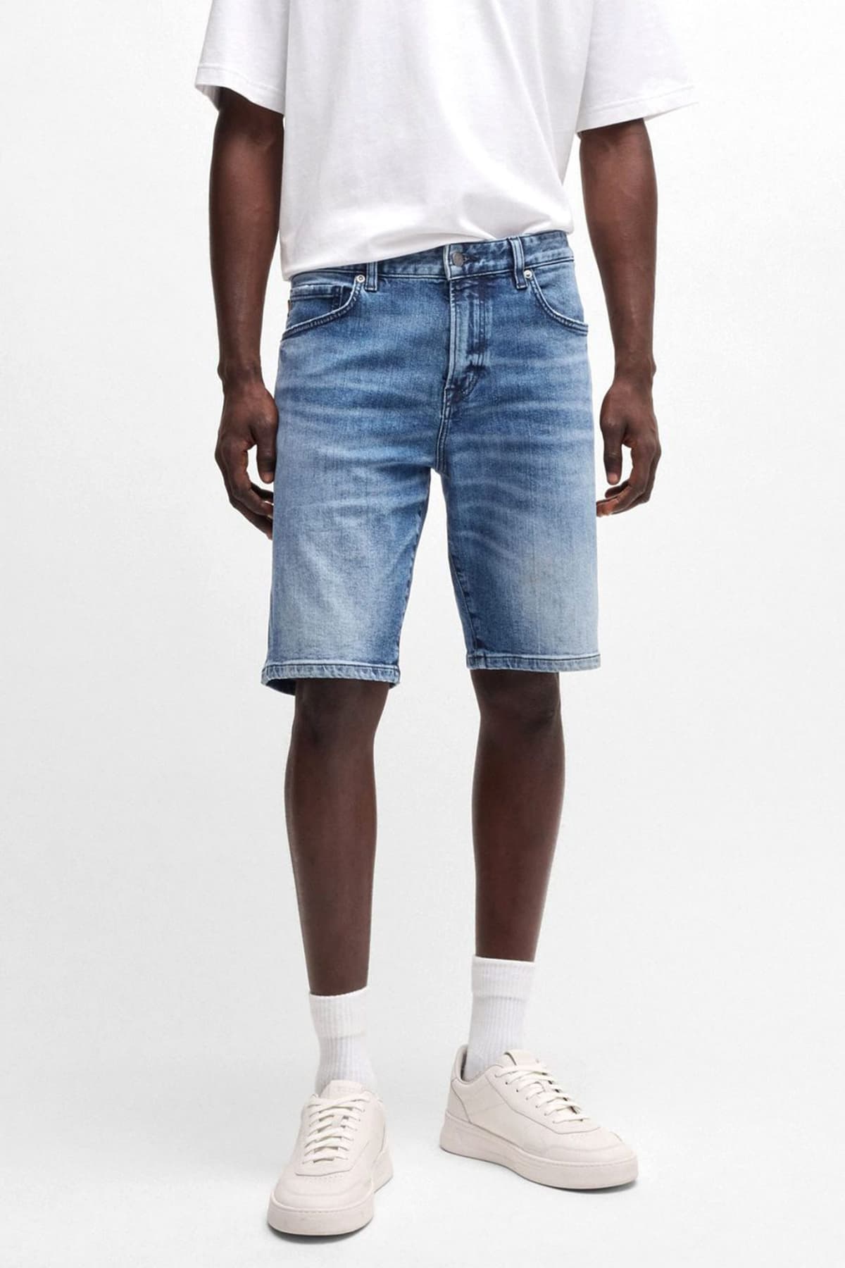BOSS CASUAL ΒΕΡΜΟΥΔΑ JEANS REGULAR FIT RE MAINE SHORTS BO ΜΠΛΕ