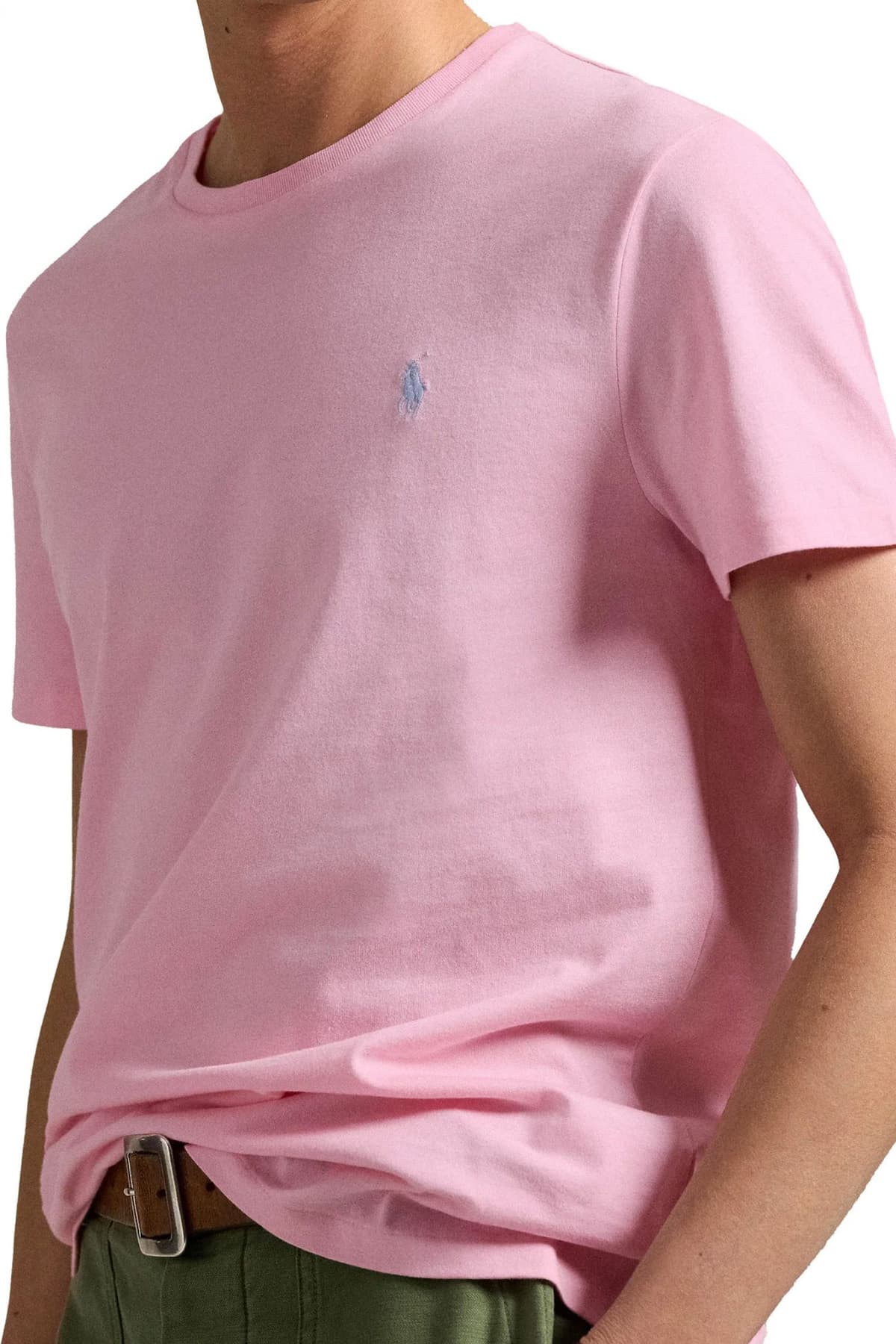 RALPH LAUREN T-SHIRT CUSTOM SLIM FIT LOGO ΡΟΖ