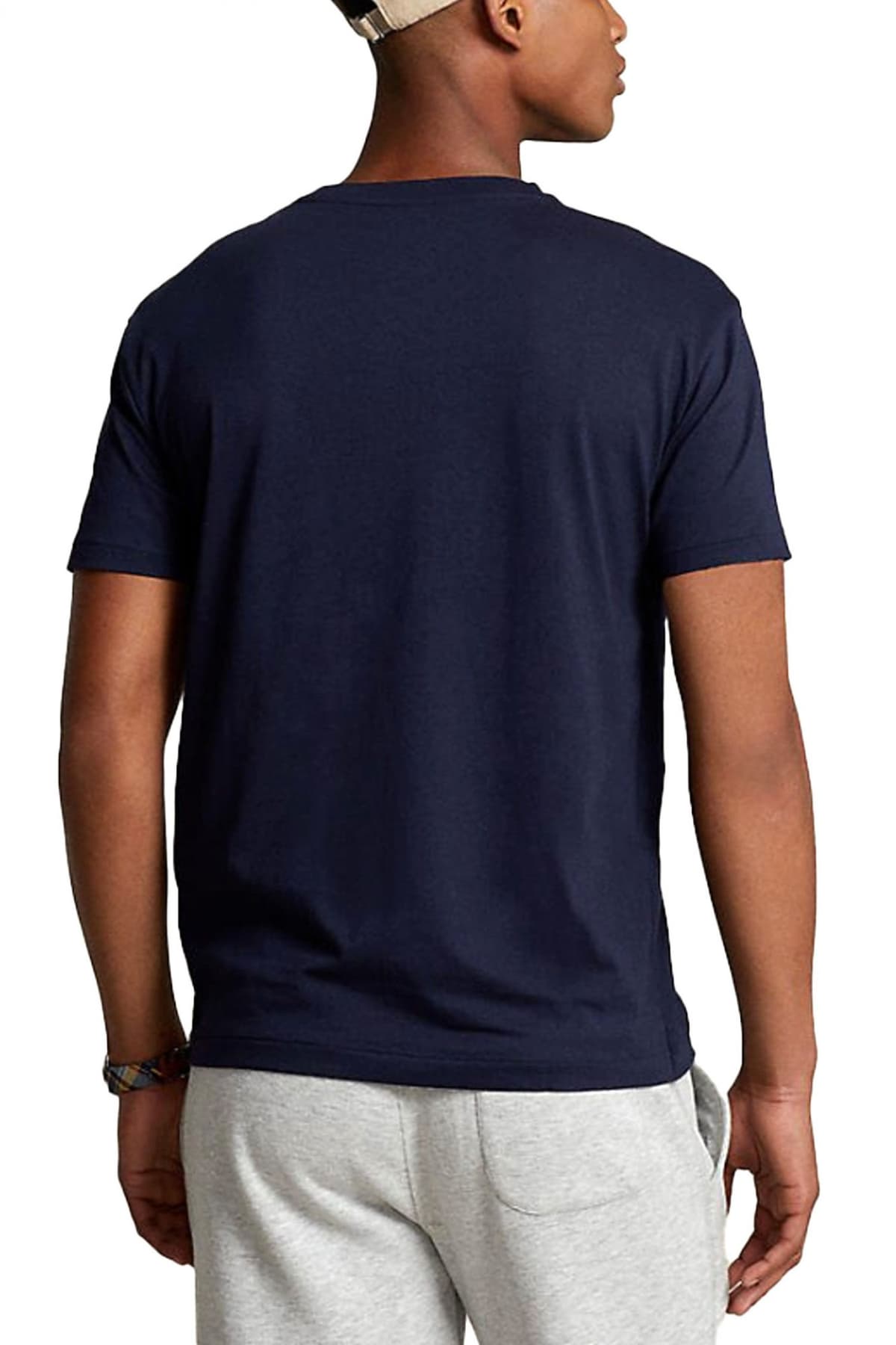 RALPH LAUREN T-SHIRT V NECK CLASSIC FIT LOGO ΜΠΛΕ