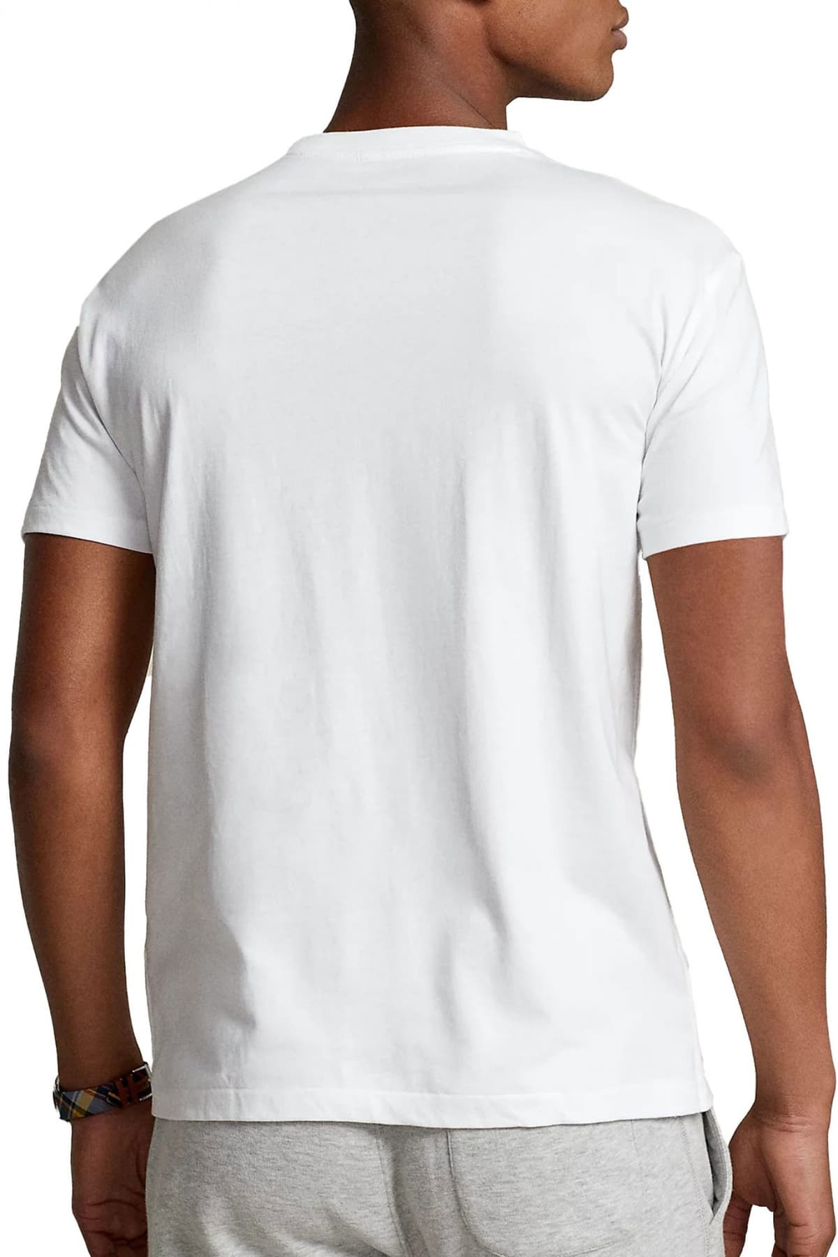 RALPH LAUREN T-SHIRT V NECK CLASSIC FIT LOGO ΛΕΥΚΟ