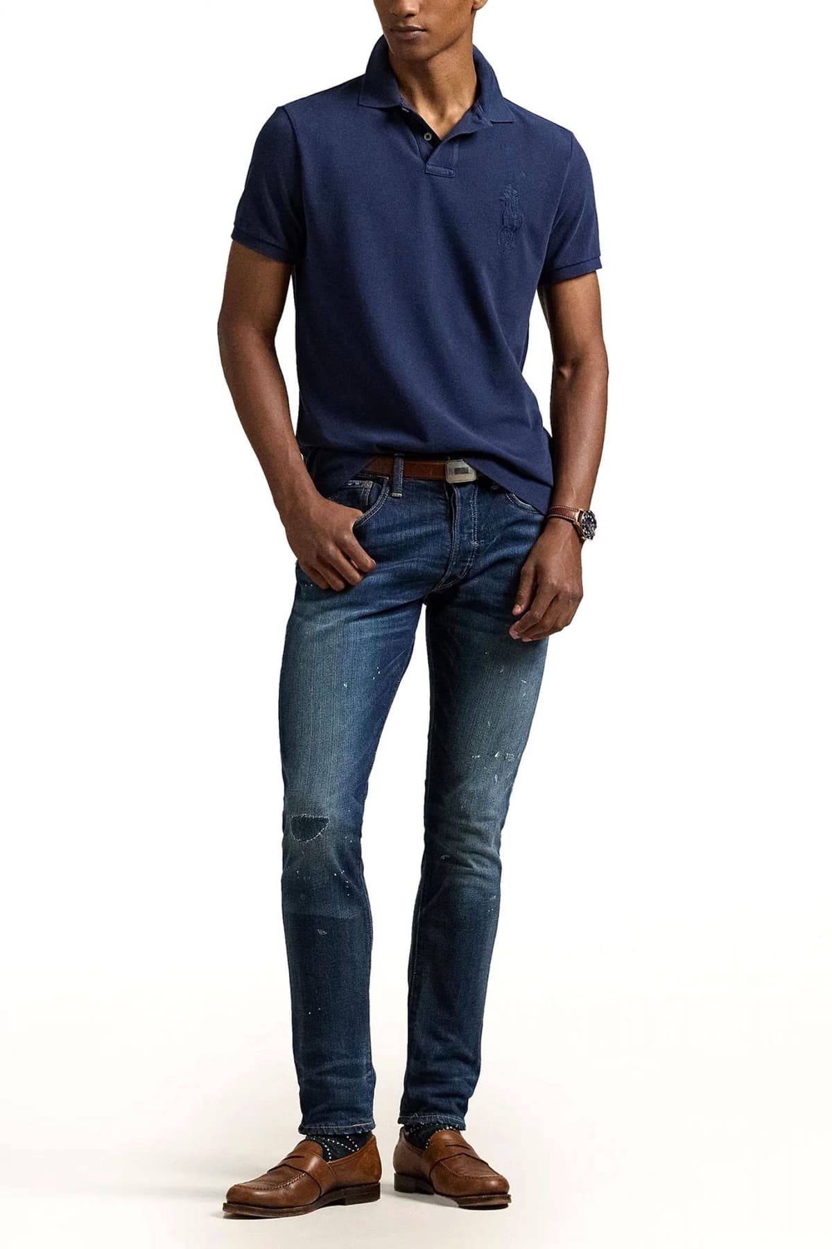 RALPH LAUREN POLO CUSTOM SLIM FIT BIG LOGO ΜΠΛΕ