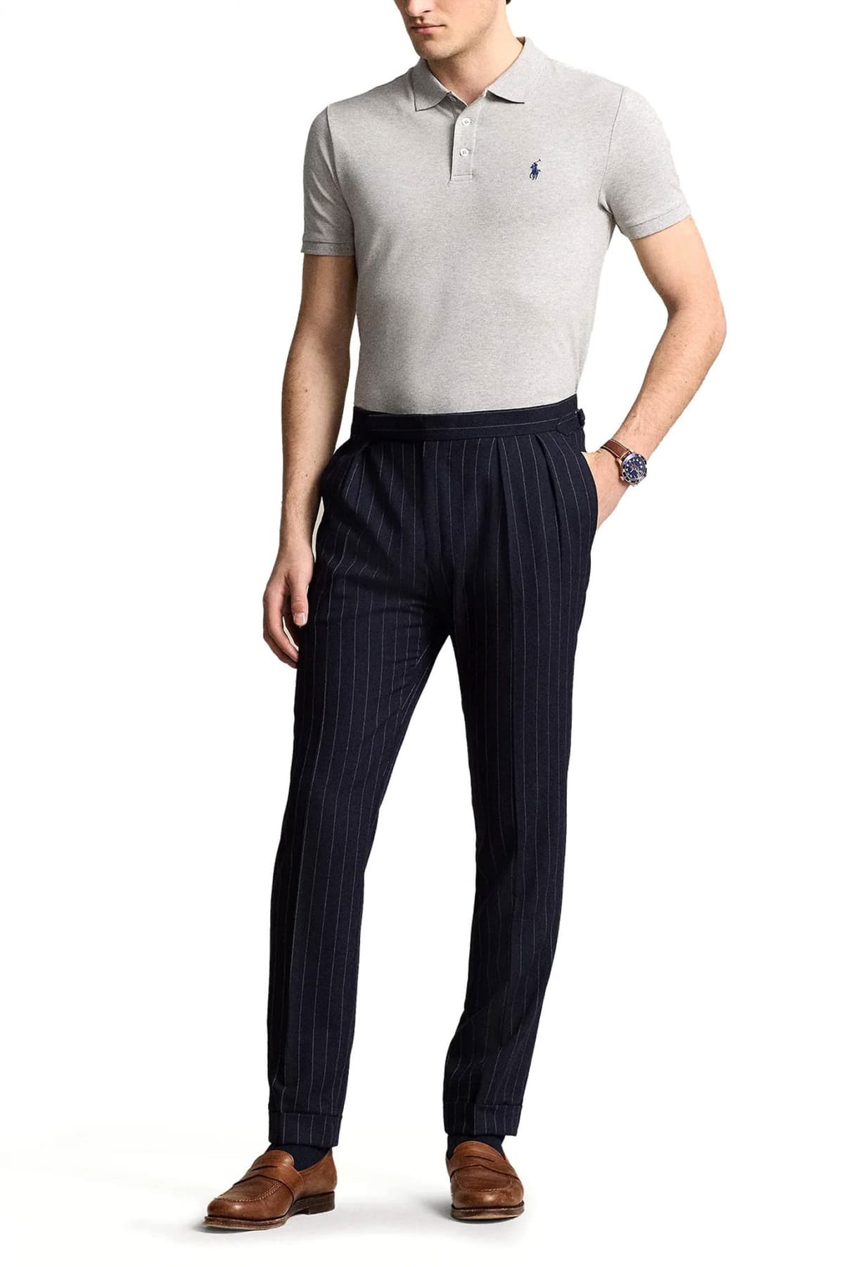 RALPH LAUREN POLO CUSTOM SLIM FIT STRETCH MESH LOGO ΓΚΡΙ