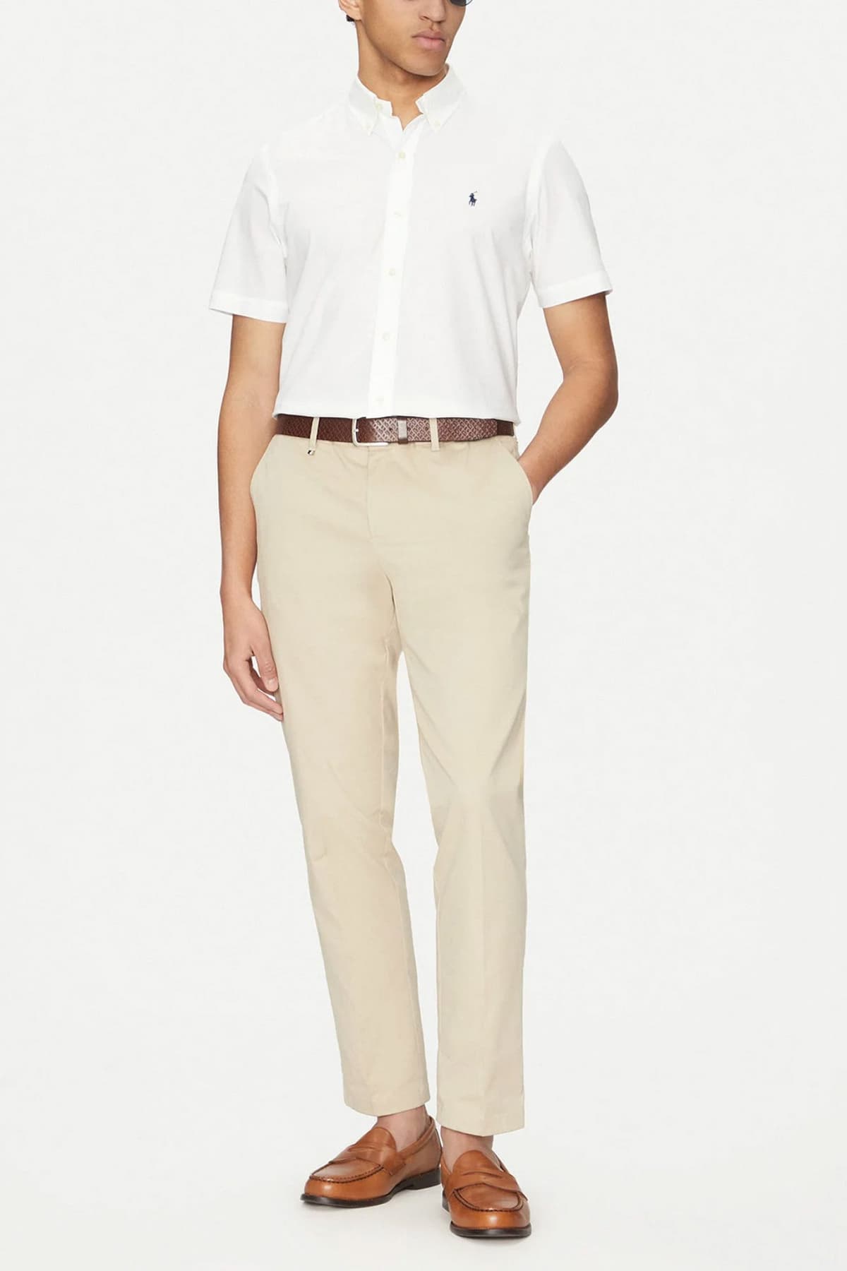 RALPH LAUREN ΠΟΥΚΑΜΙΣΟ BUTTON DOWN CUSTOM FIT SS ΛΕΥΚΟ