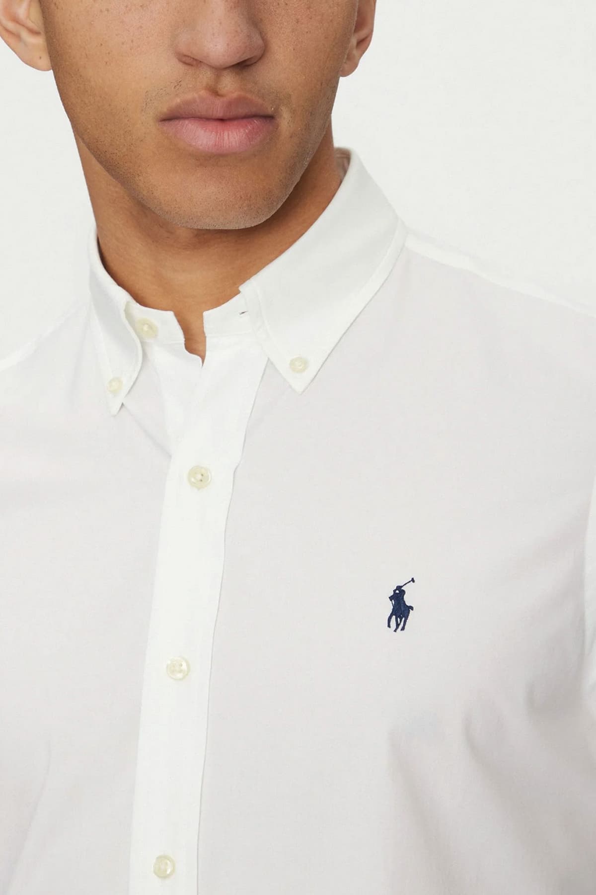 RALPH LAUREN ΠΟΥΚΑΜΙΣΟ BUTTON DOWN CUSTOM FIT SS ΛΕΥΚΟ