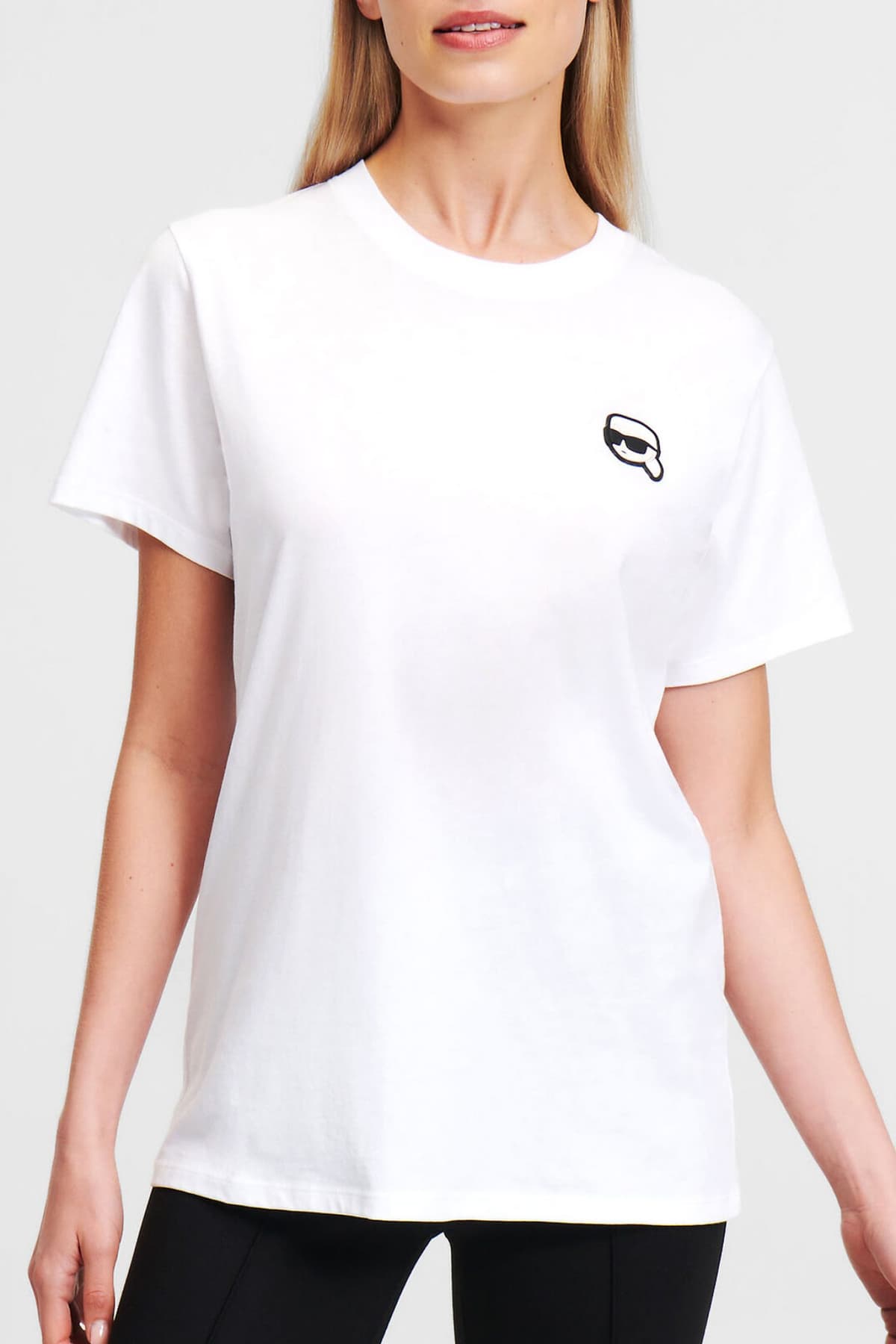 KARL LAGERFELD T-SHIRT IKON PATCH LOGO ΛΕΥΚΟ