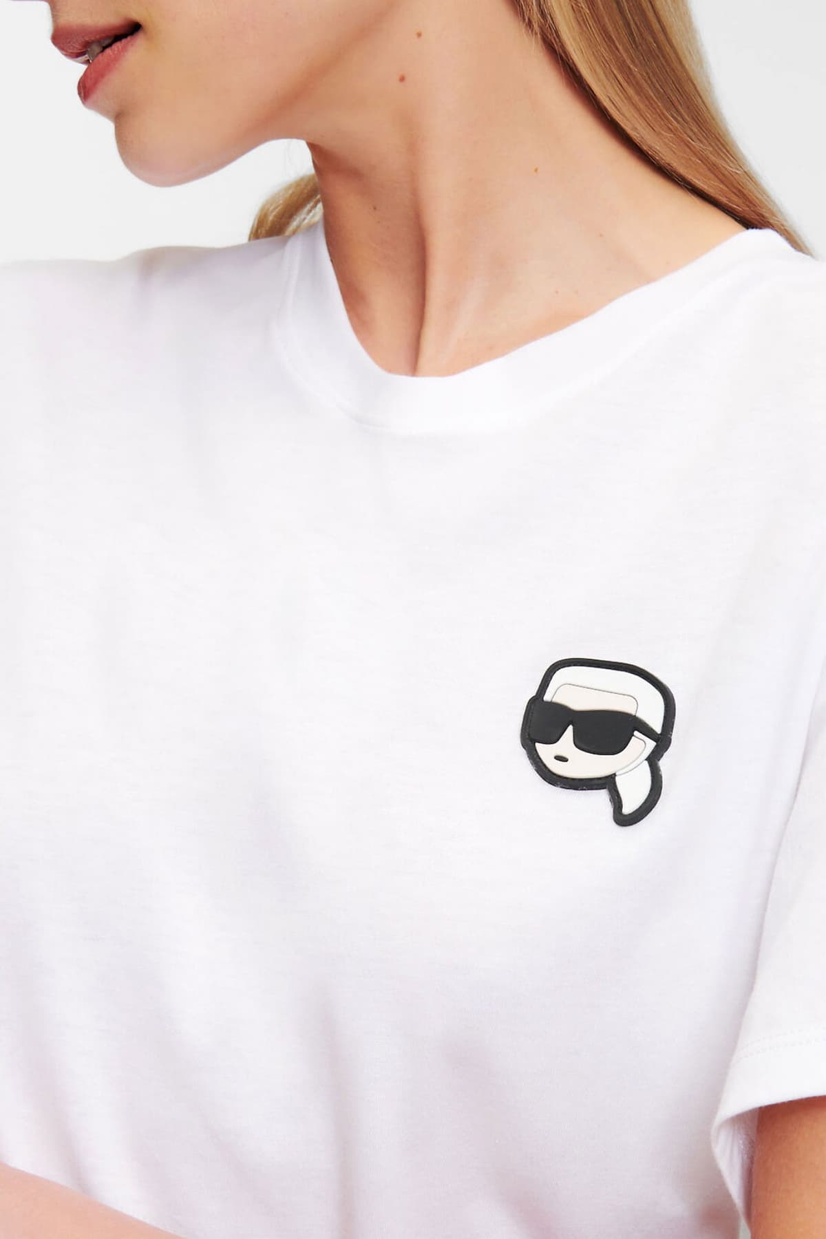 KARL LAGERFELD T-SHIRT IKON PATCH LOGO ΛΕΥΚΟ